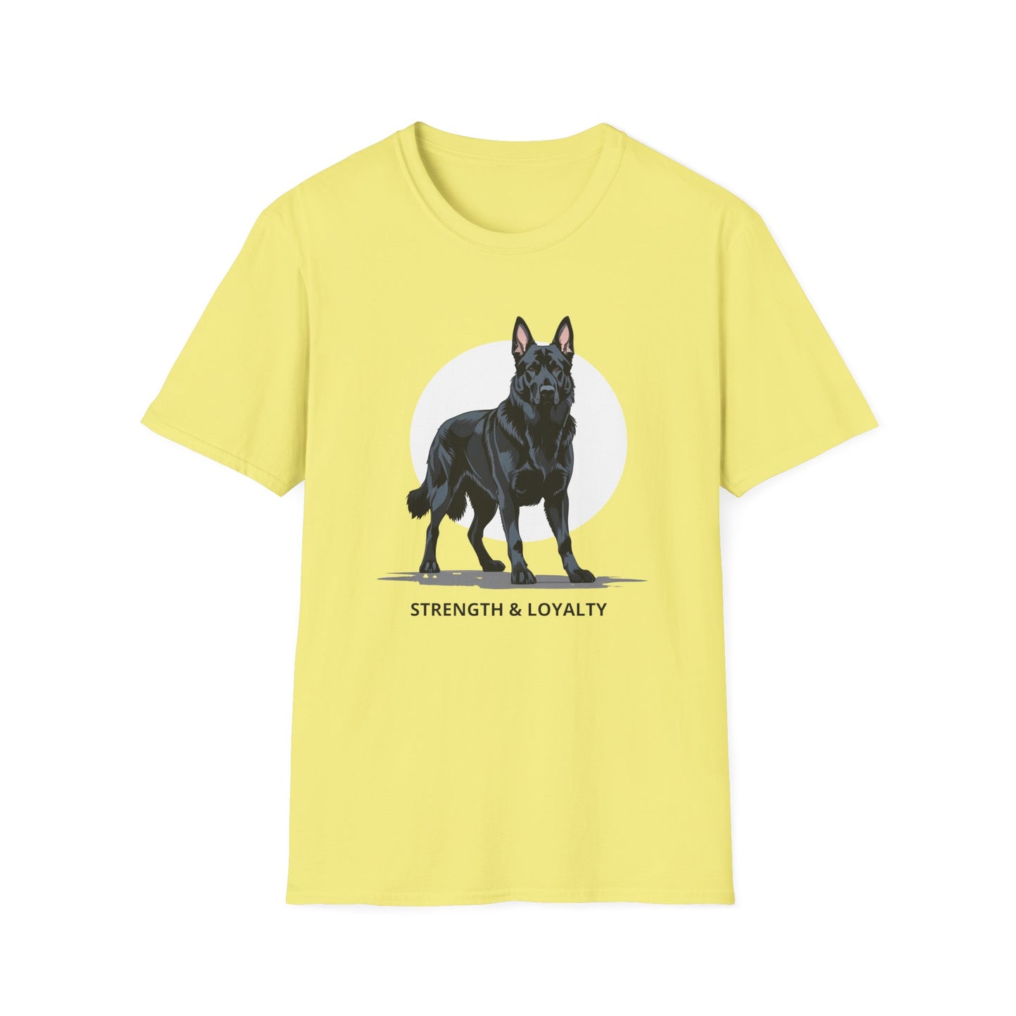 Strength & Loyalty German Shepherd Dog T-Shirt, Unisex Pet Lover Tee, Gifts for Dog Owners, Animal Lovers Apparel, Casual Everyday Wear, Black Dog Shirt