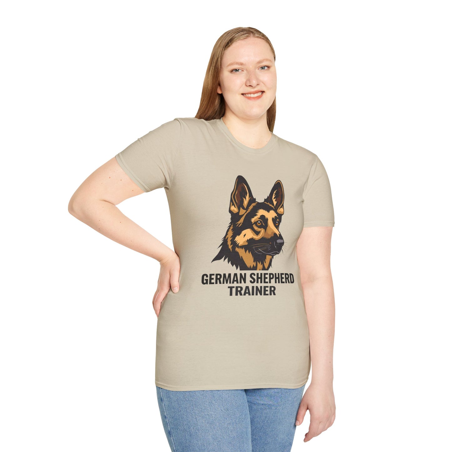 German Shepherd Trainer Unisex Softstyle T-Shirt, Dog Lover Gift, Pet Trainer Apparel