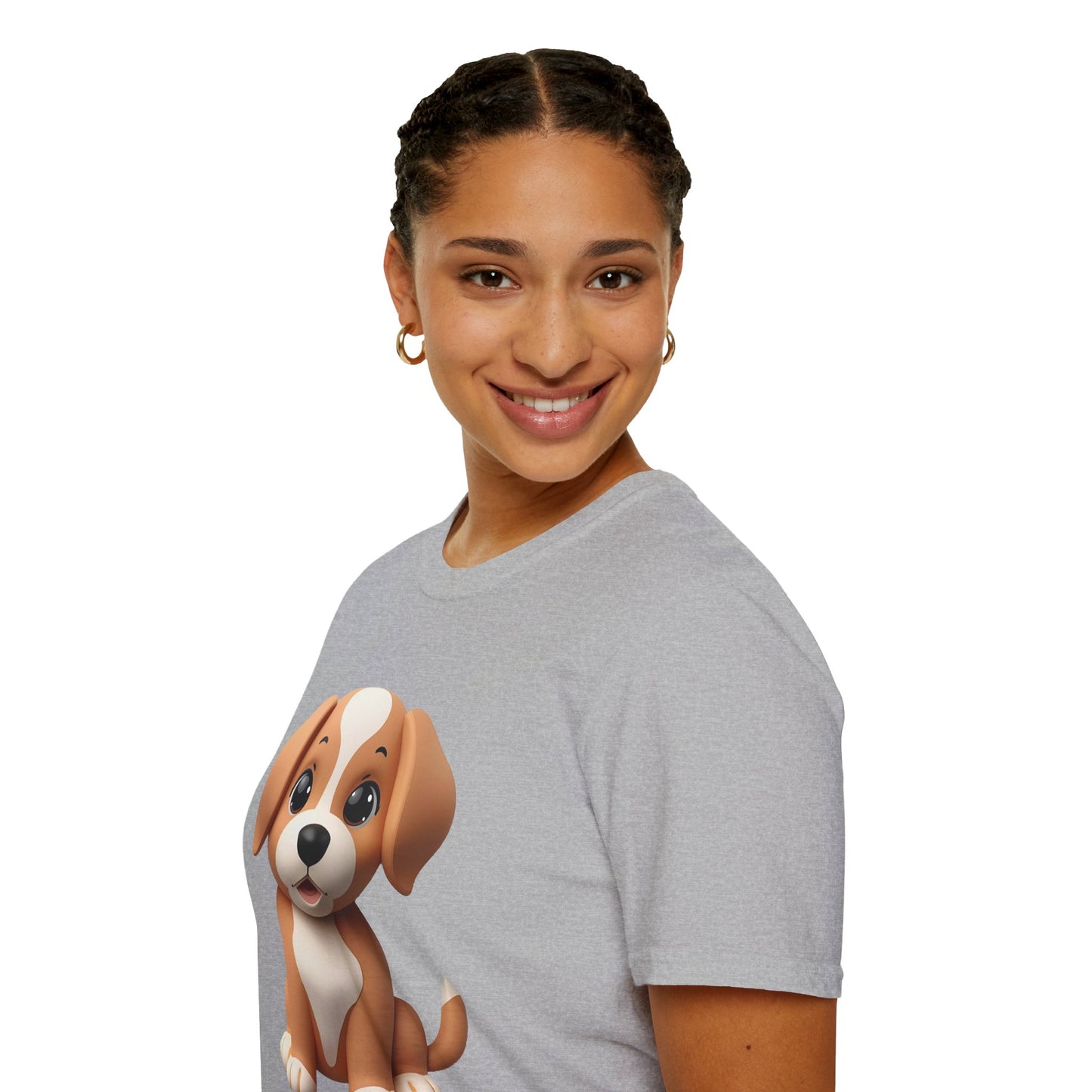 Adorable Puppy 3D Graphic T-Shirt for Dog Lovers, Cute Pet Shirt