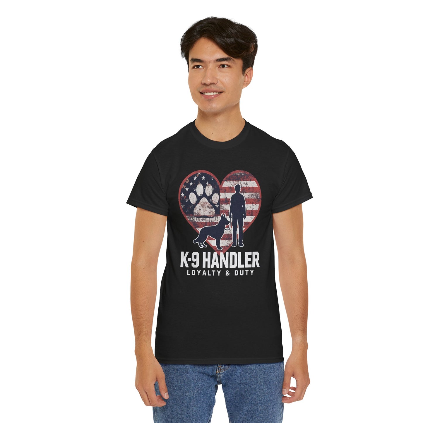 K-9 Handler Heart Tee | Loyalty & Duty T-Shirt | Dog Lover Gift, Police Support Shirt