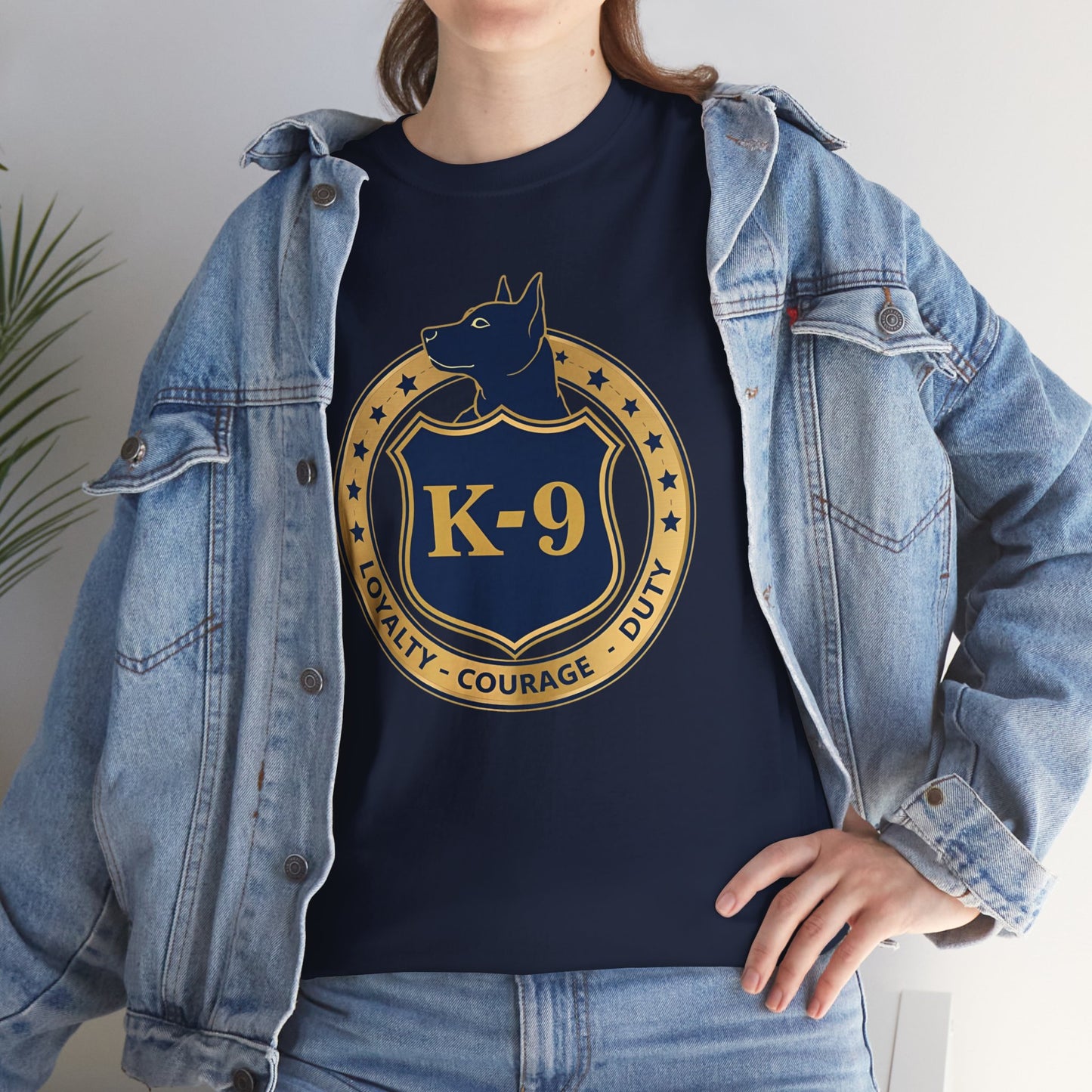 K-9 Police Unisex Heavy Cotton Tee - Loyalty Courage Duty | Dog Lover Gift, Law Enforcement Apparel, Dog Training Shirt