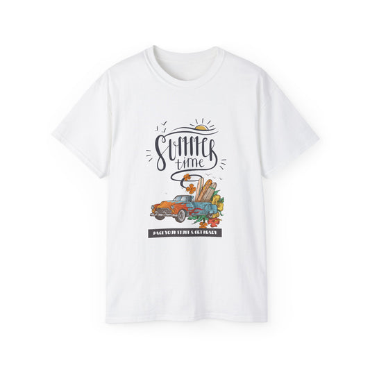 Summer Times Vintage Graphic Tee, Casual Summer Shirt, Beach Day Outfit, Gift for Travel Lovers, Unisex Cotton T-Shirt