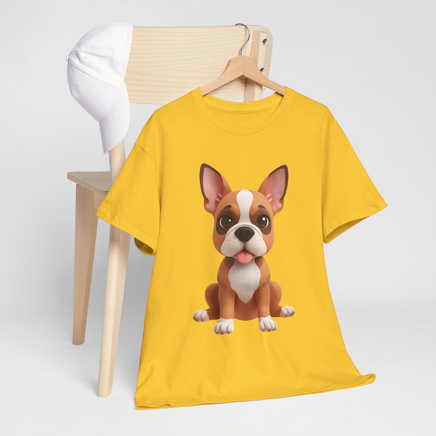 Cute 3D French Bulldog T-Shirt Unisex Heavy Cotton Tee, Dog Lover Gift