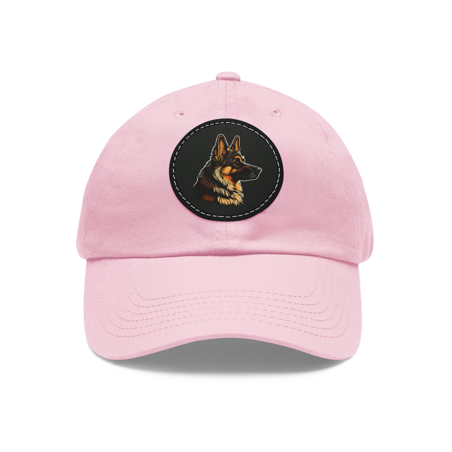 Customized Dad Hat with Leather Patch - German Shepherd Design