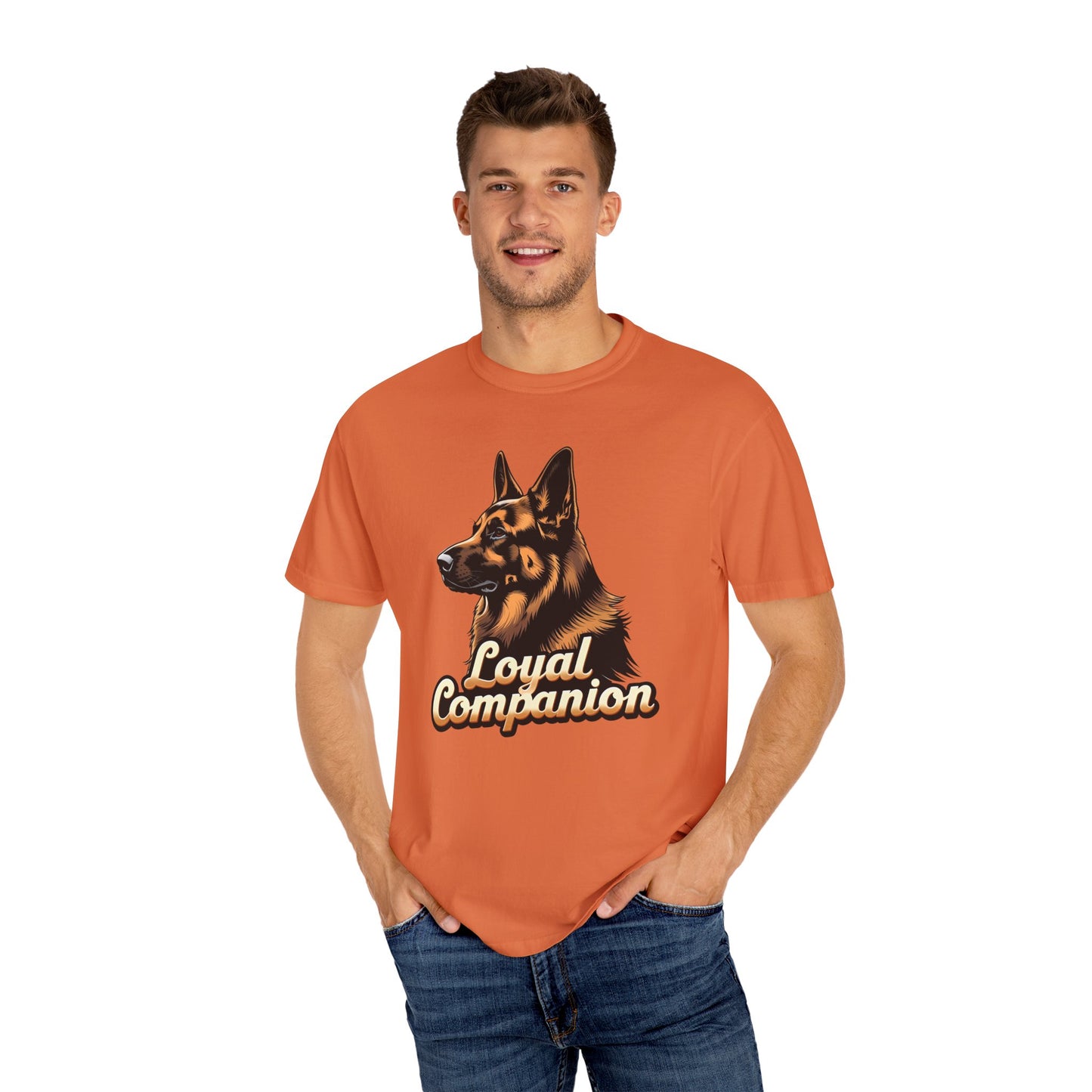 Loyal Companion German Shepherd Lover T-Shirt | Garment-Dyed Unisex Tee for Dog Enthusiasts, Dog Lovers, Gift for Dog Owners, Casual Wear