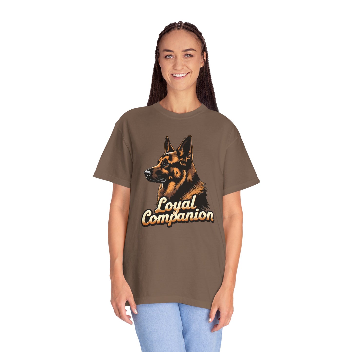 Loyal Companion German Shepherd Lover T-Shirt | Garment-Dyed Unisex Tee for Dog Enthusiasts, Dog Lovers, Gift for Dog Owners, Casual Wear
