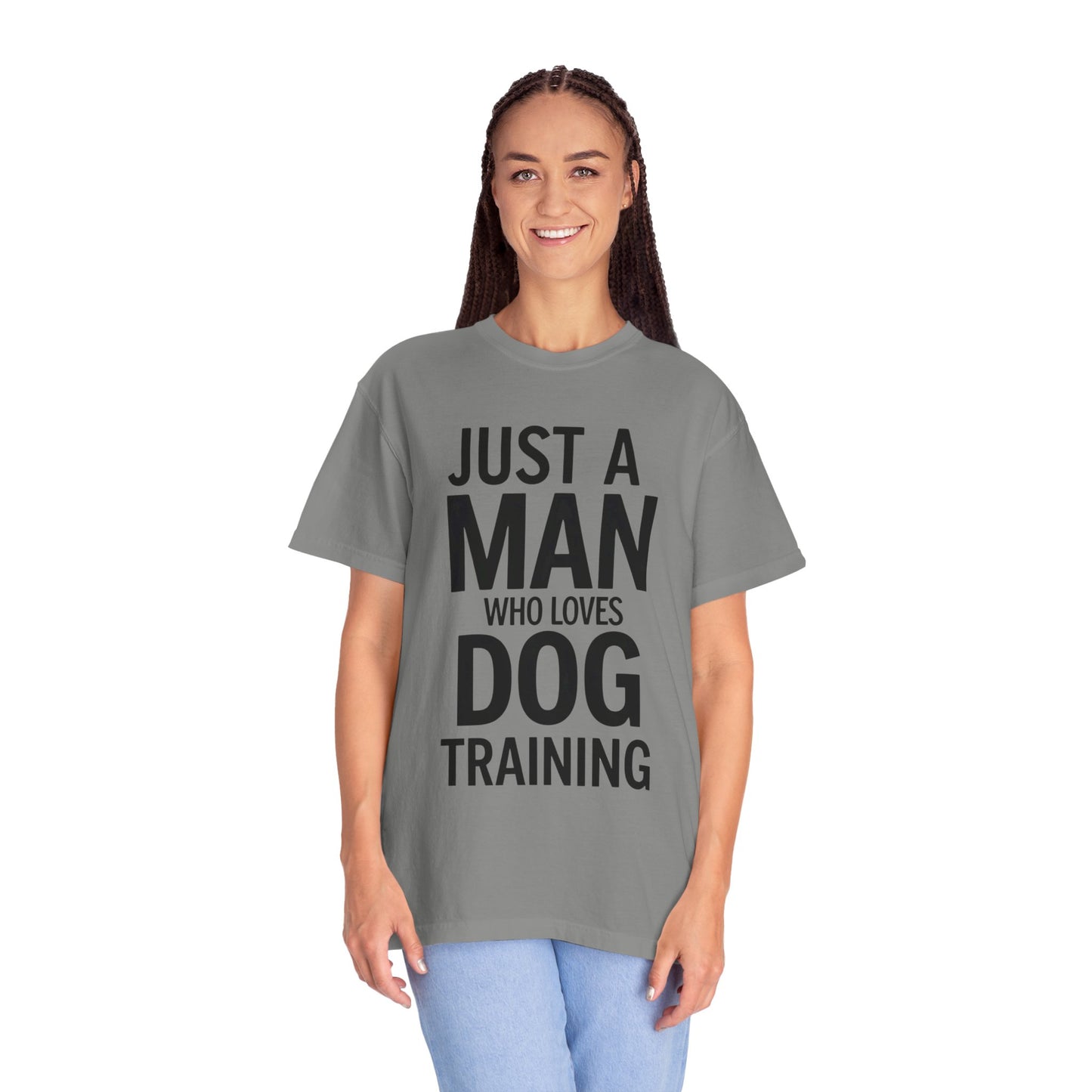 Dog Training Enthusiast T-Shirt - Just a Man Who Loves Dog Training, Pet Lover Gift, Casual Comfort Wear, Dog Owner Apparel, Gift for Dog Lovers