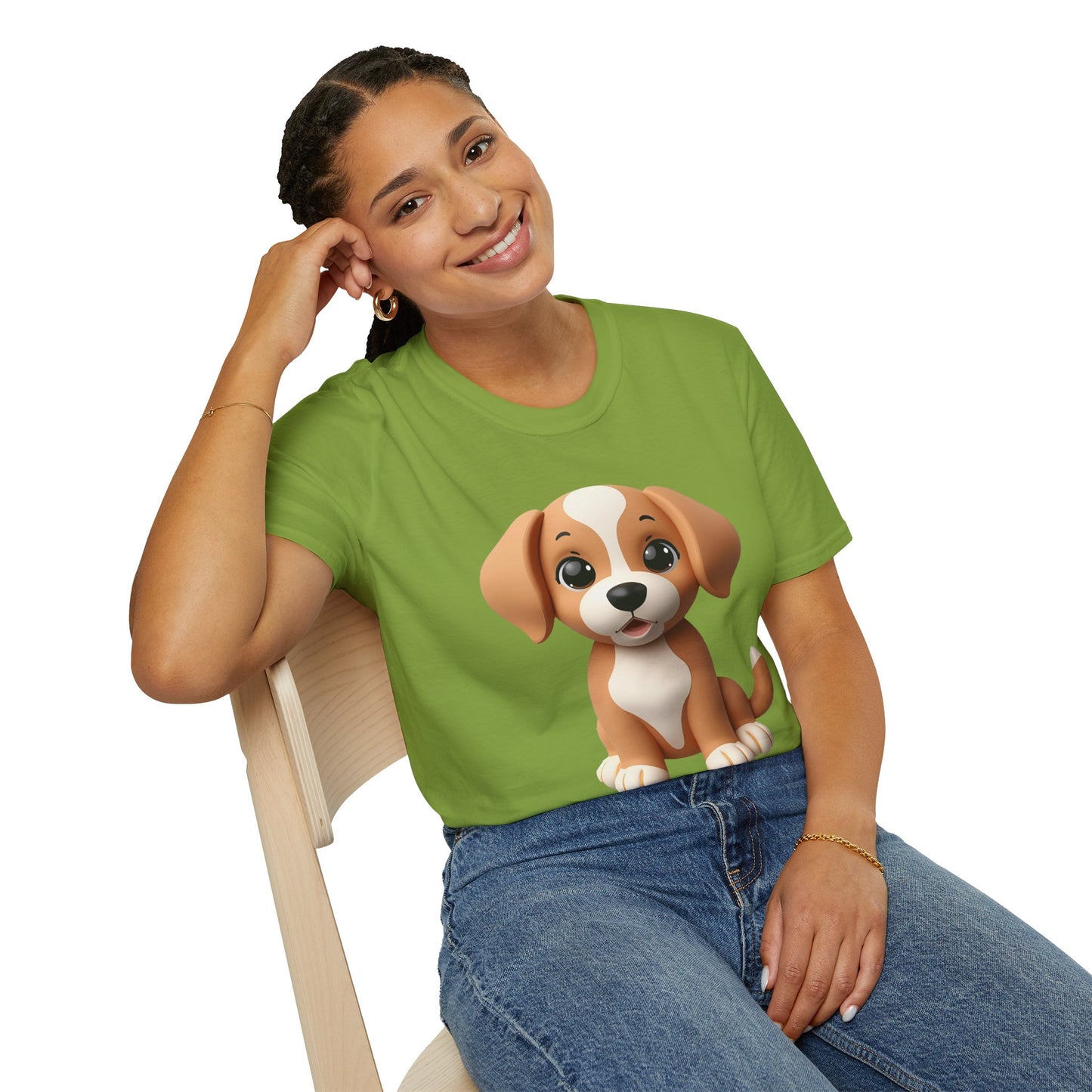 Adorable Puppy 3D Graphic T-Shirt for Dog Lovers, Cute Pet Shirt