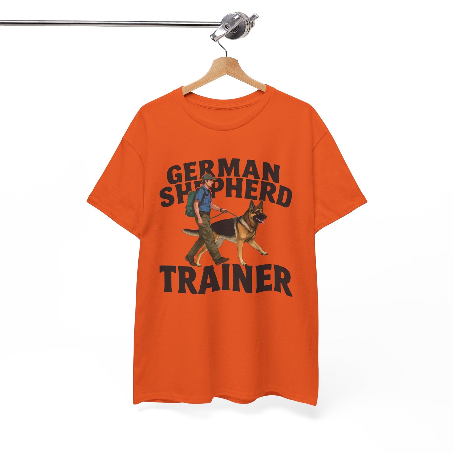 German Shepherd Trainer Tee - Man Holding a German Shepherd | Dog Lover Gift