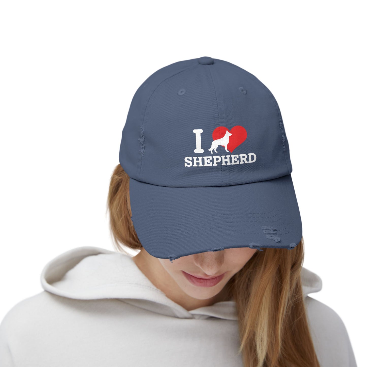 I Love German Shepherd Distressed Cap - Dog Lovers Gift