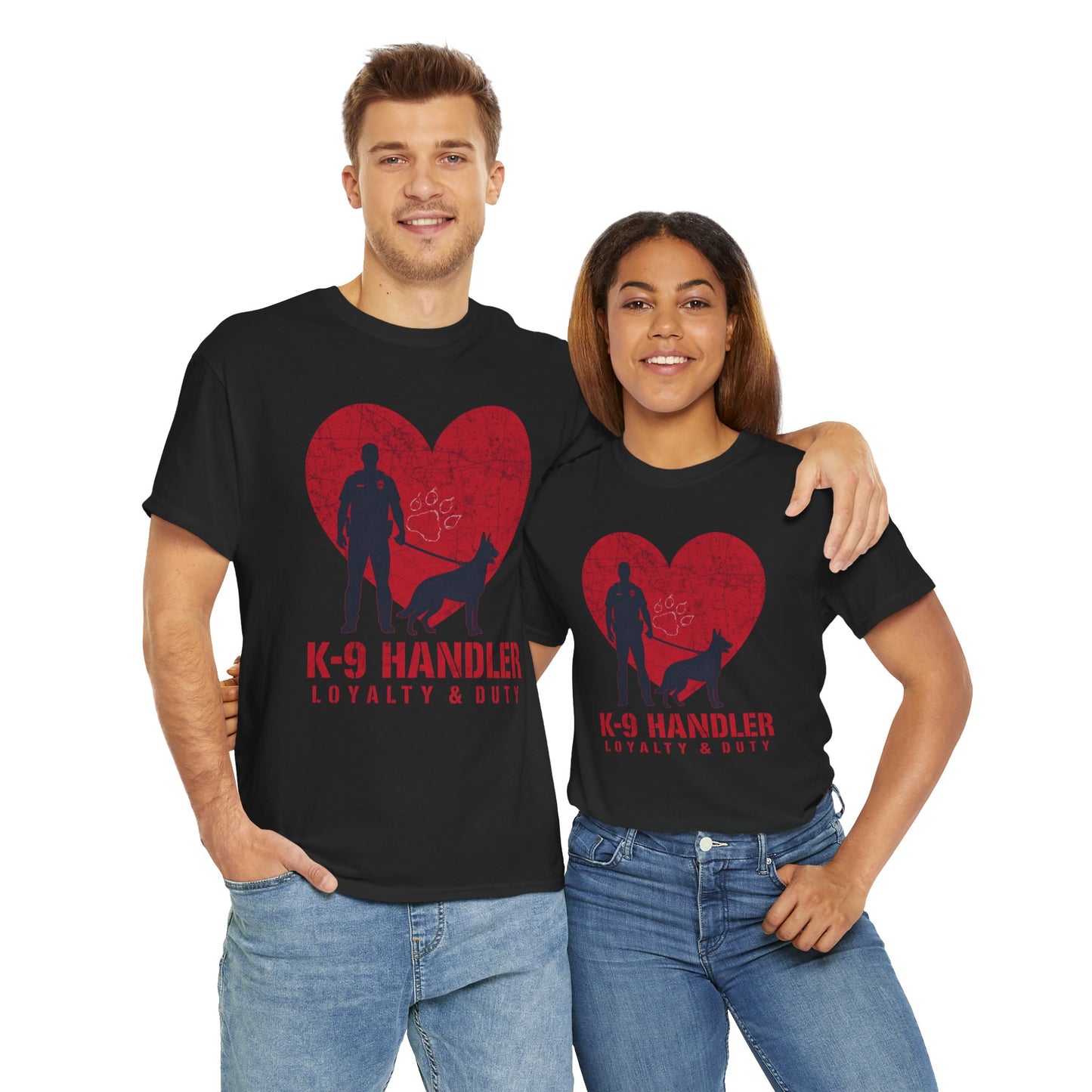 K-9 Handler Heavy Cotton Tee - Loyalty & Duty Shirt, Dog Lover Gift