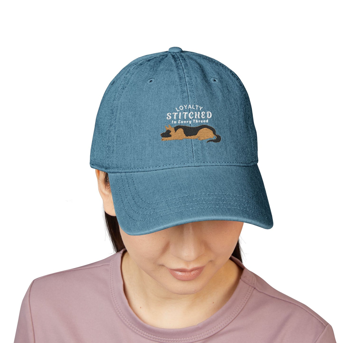 German Shepherd Embroidered Denim Hat - Loyalty Stitched in Every Thread