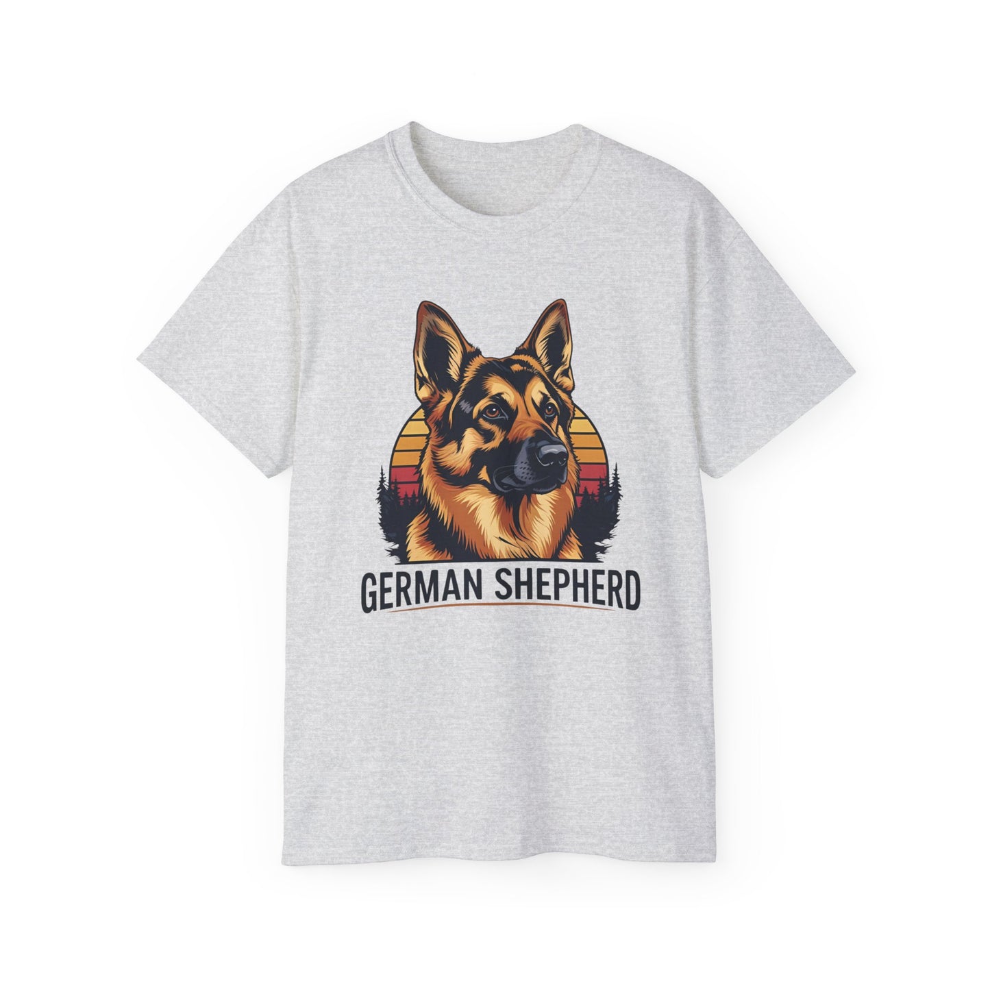 German Shepherd Ultra Cotton Tee, Dog Lover Gift, Retro Design, Pet Owner Shirt, Animal Apparel, Birthday Gift, Casual Wear