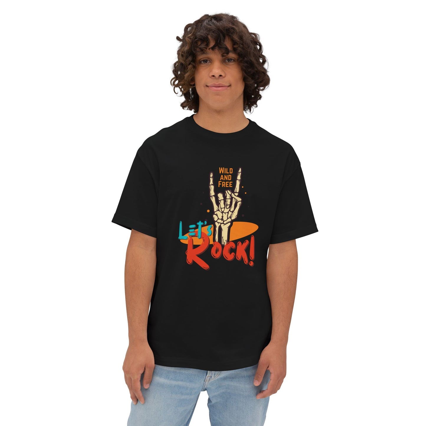 Let's Rock Unisex Oversized Tee - Wild & Free Graphic Shirt, Casual Tee, Music Lover Gift, Festival Wear, Summer Style