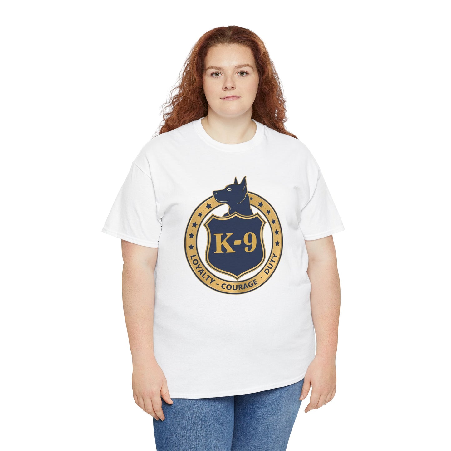 K-9 Police Unisex Heavy Cotton Tee - Loyalty Courage Duty | Dog Lover Gift, Law Enforcement Apparel, Dog Training Shirt