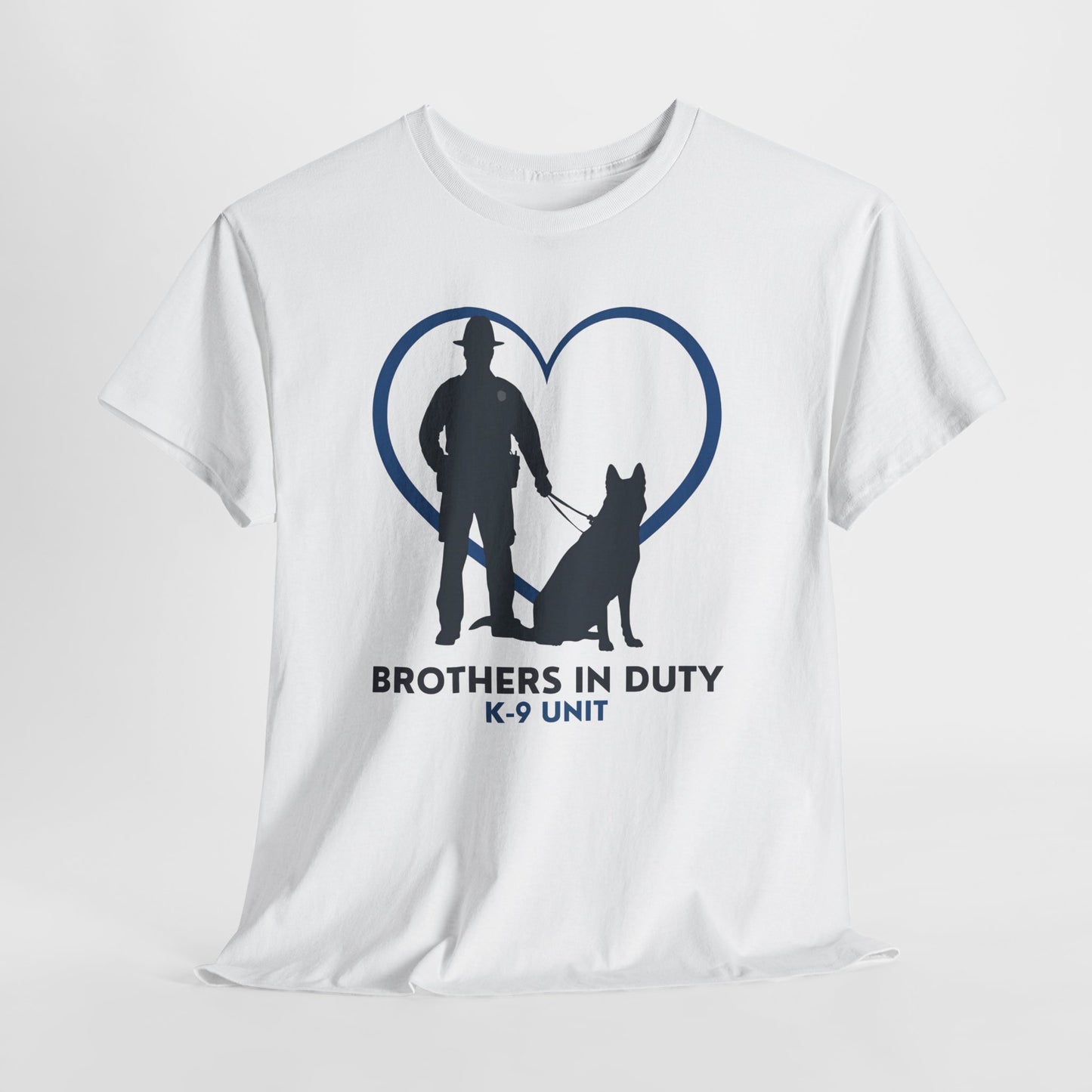 Heartfelt K-9 Unit Tee - Brothers In Duty | Police Officer Gift, Dog Lover Shirt, Law Enforcement Apparel