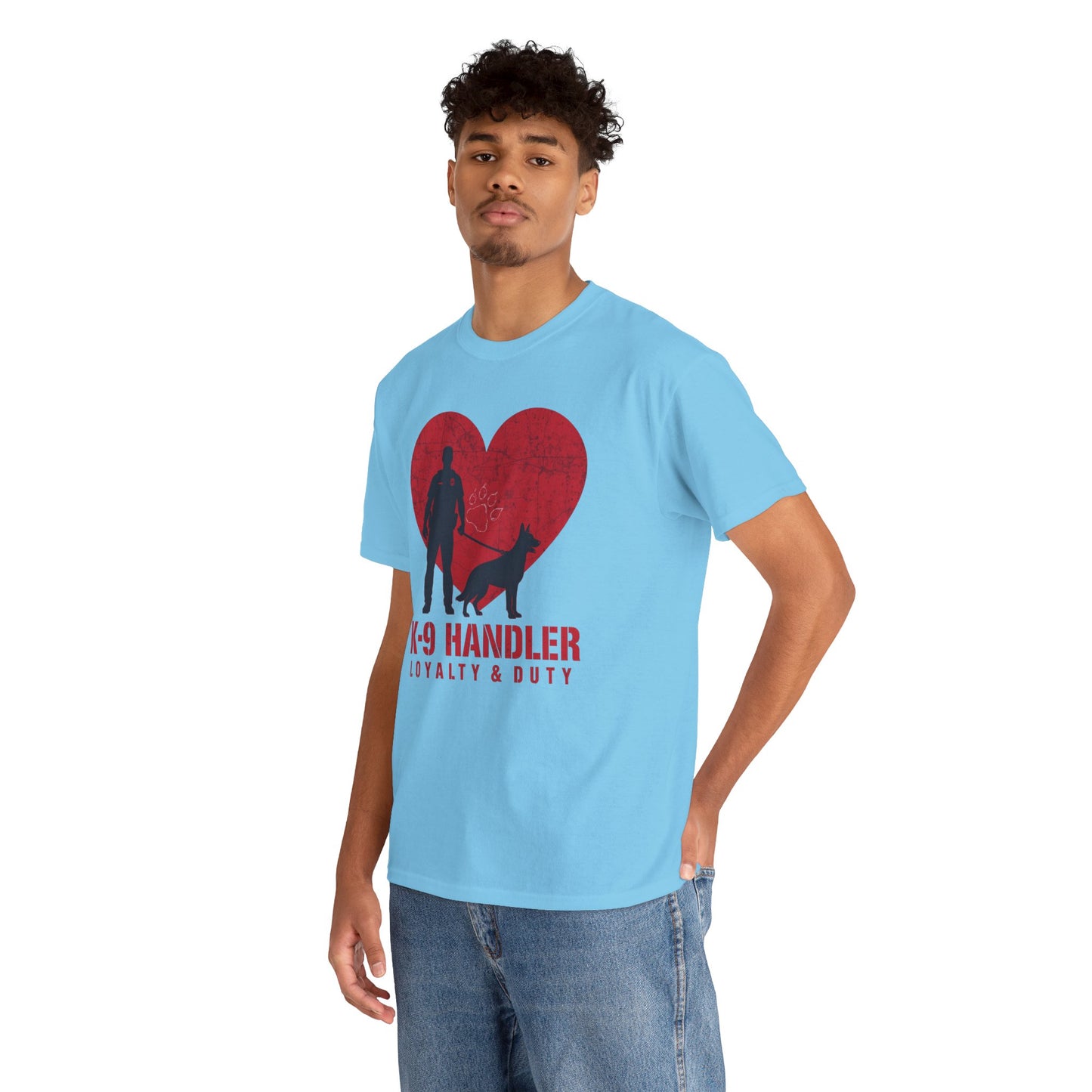 K-9 Handler Heavy Cotton Tee - Loyalty & Duty Shirt, Dog Lover Gift