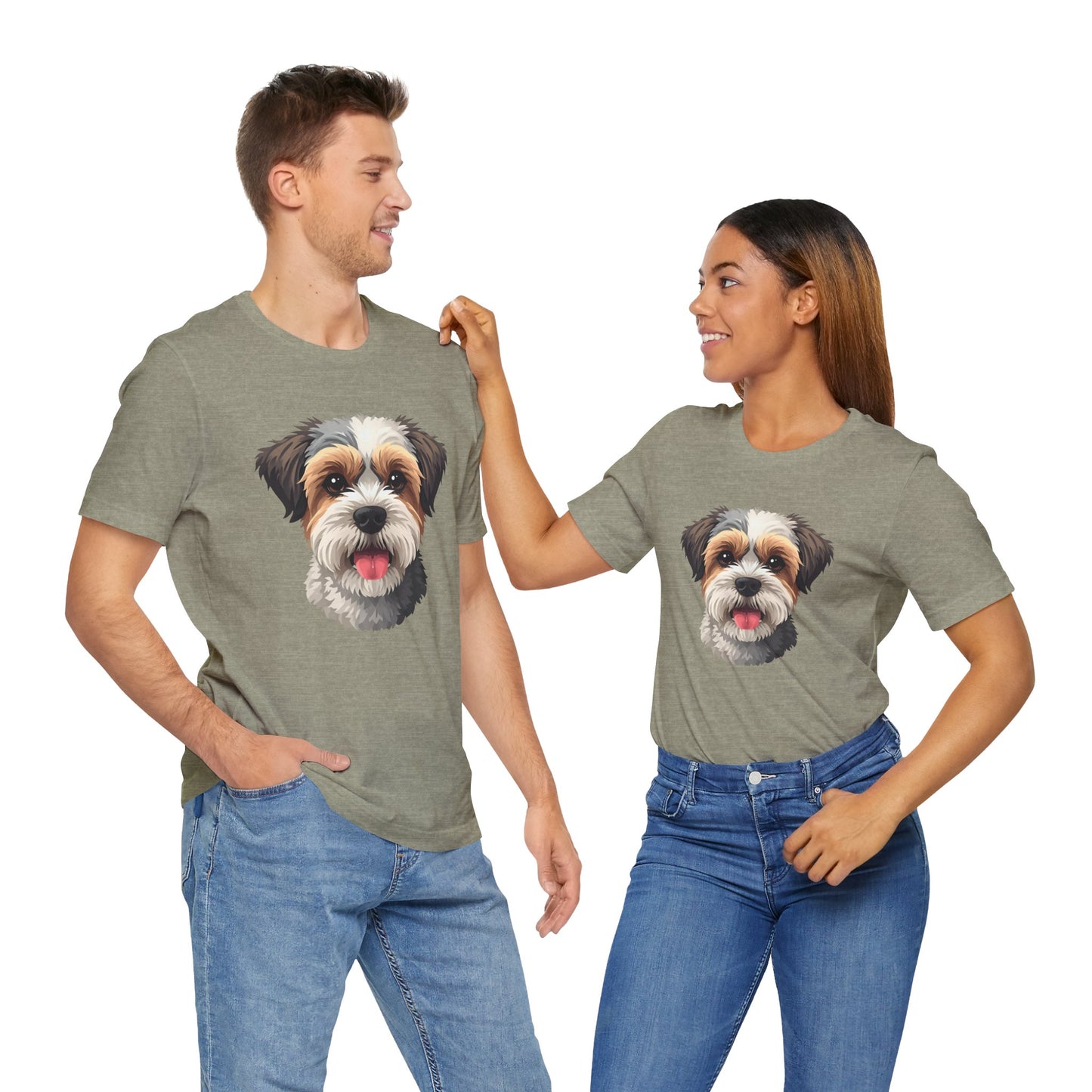 Unisex Dog Lover T-Shirt Featuring a 3D Design of Cute Fluffy Bichon Frise Mix | Gift for Dog Owners