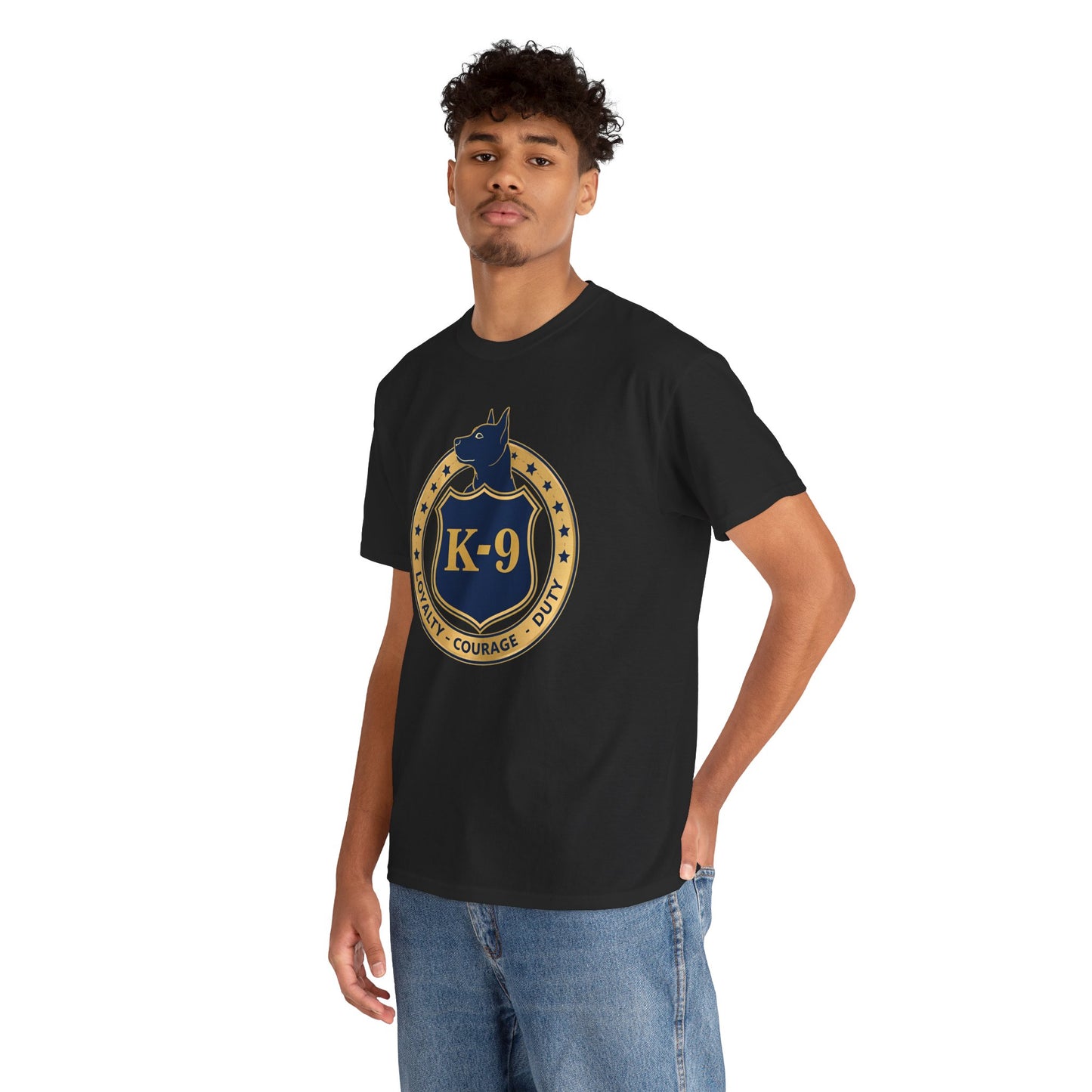 K-9 Police Unisex Heavy Cotton Tee - Loyalty Courage Duty | Dog Lover Gift, Law Enforcement Apparel, Dog Training Shirt