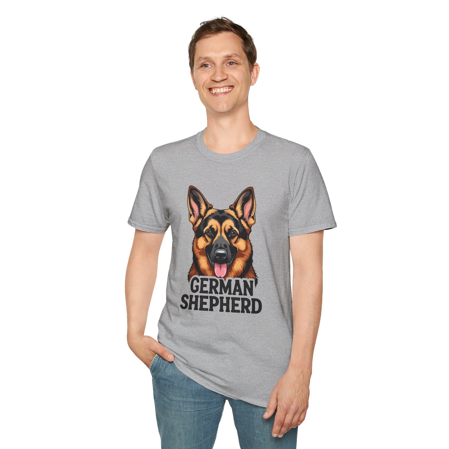 German Shepherd Unisex T-Shirt, Dog Lover Gift, Pet Parent Apparel, Cute Animal Shirt, Birthday Gift Idea, Casual Wear