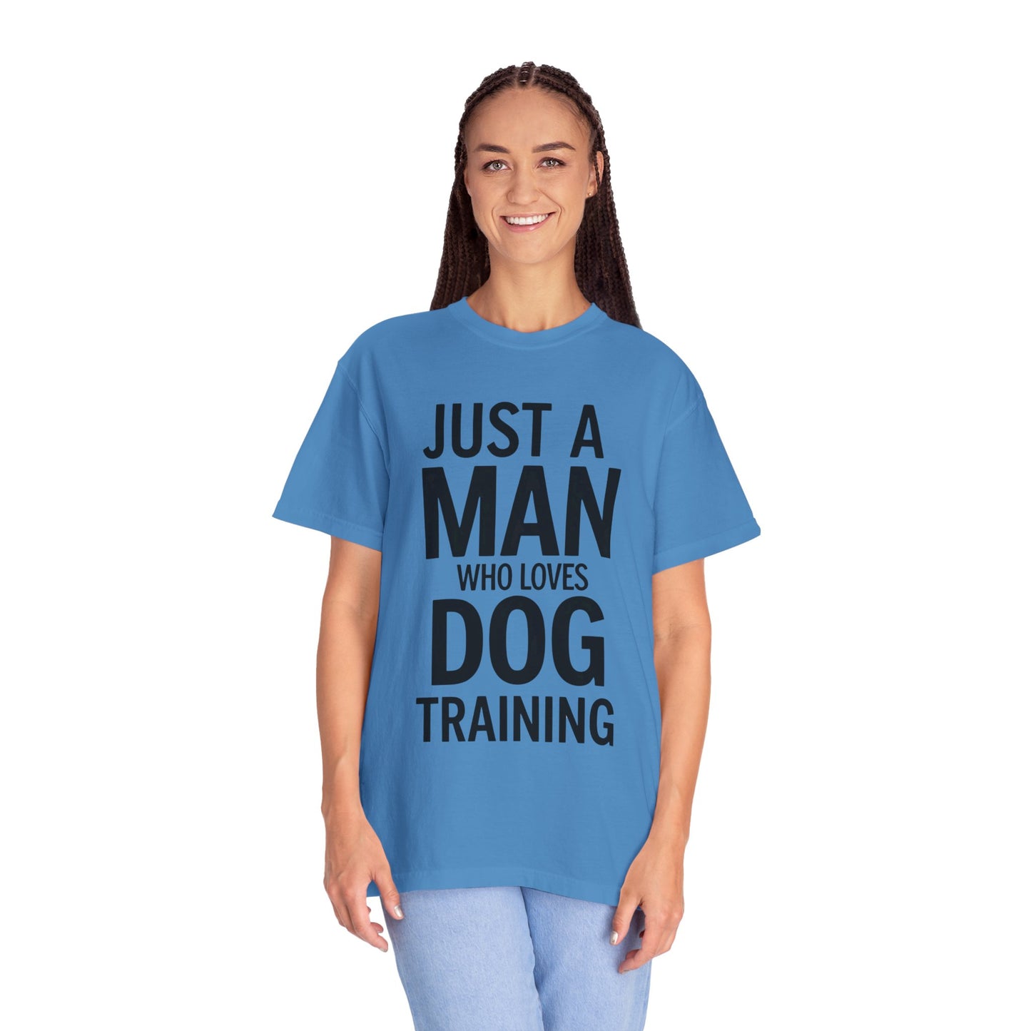 Dog Training Enthusiast T-Shirt - Just a Man Who Loves Dog Training, Pet Lover Gift, Casual Comfort Wear, Dog Owner Apparel, Gift for Dog Lovers