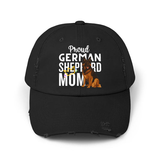 Proud German Shepherd Mom Distressed Cap - Unisex Pet Lover Hat