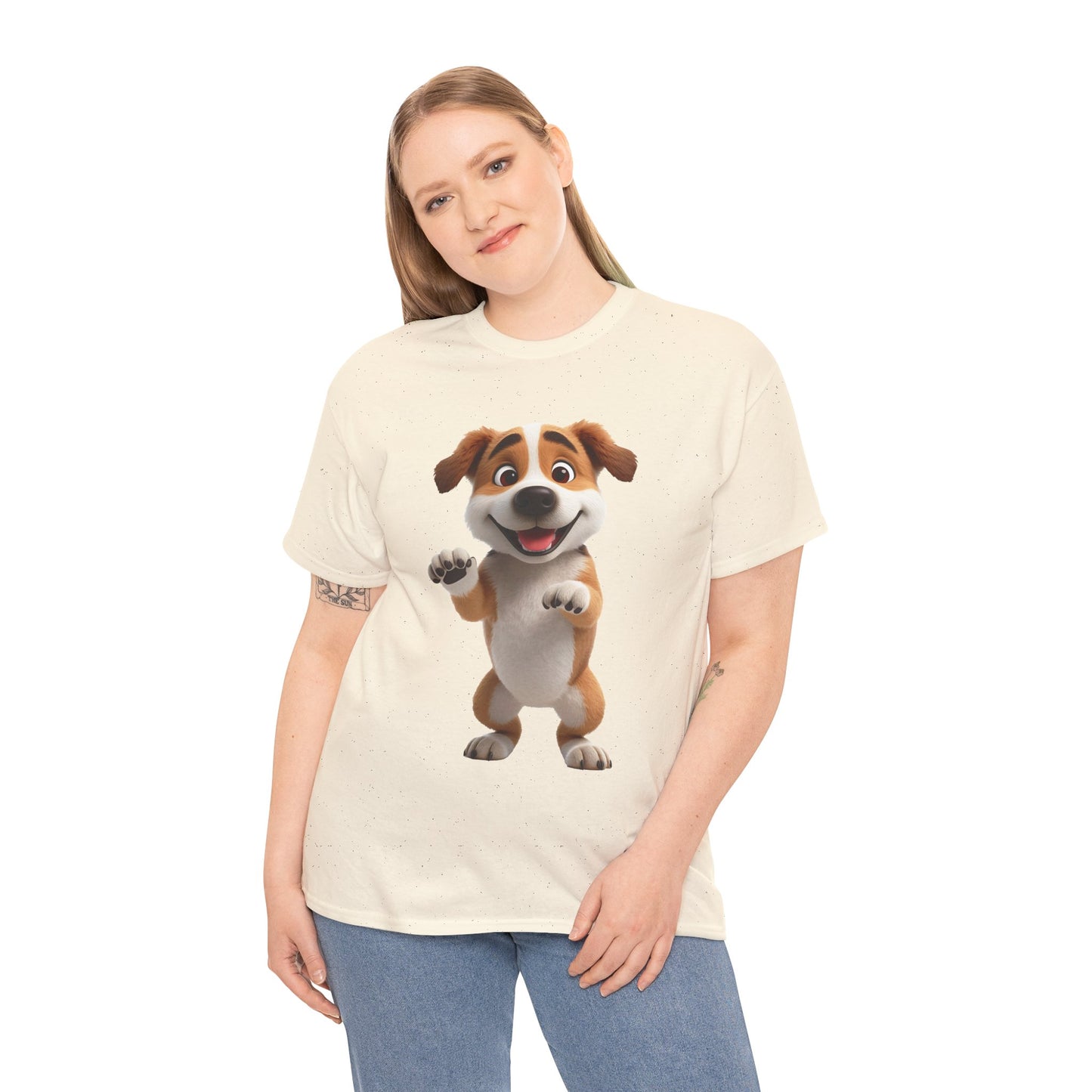 Cute Dog 3D Graphic Tee, Unisex Heavy Cotton T-Shirt, Dog Lover Gift, Fun Casual Wear