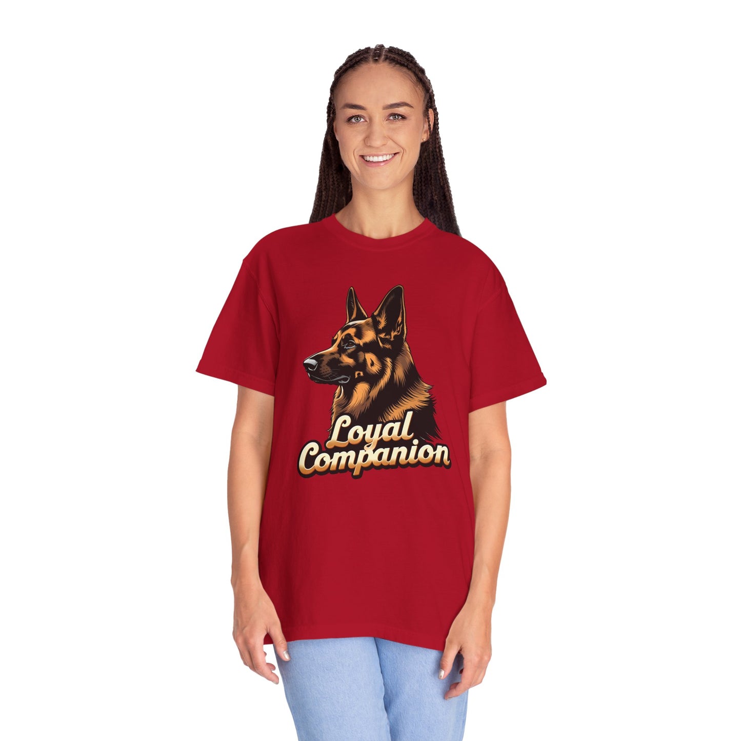 Loyal Companion German Shepherd Lover T-Shirt | Garment-Dyed Unisex Tee for Dog Enthusiasts, Dog Lovers, Gift for Dog Owners, Casual Wear
