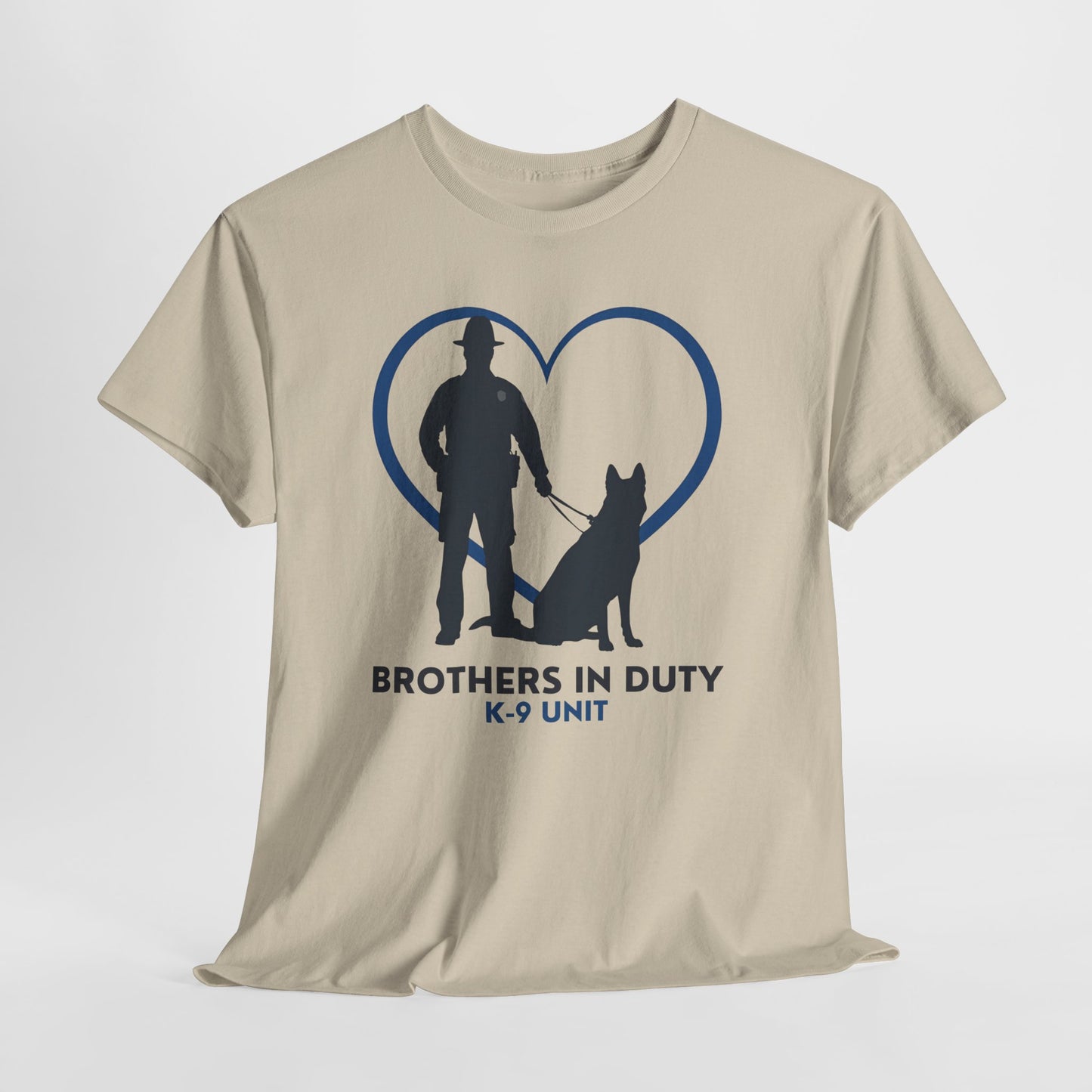 Heartfelt K-9 Unit Tee - Brothers In Duty | Police Officer Gift, Dog Lover Shirt, Law Enforcement Apparel