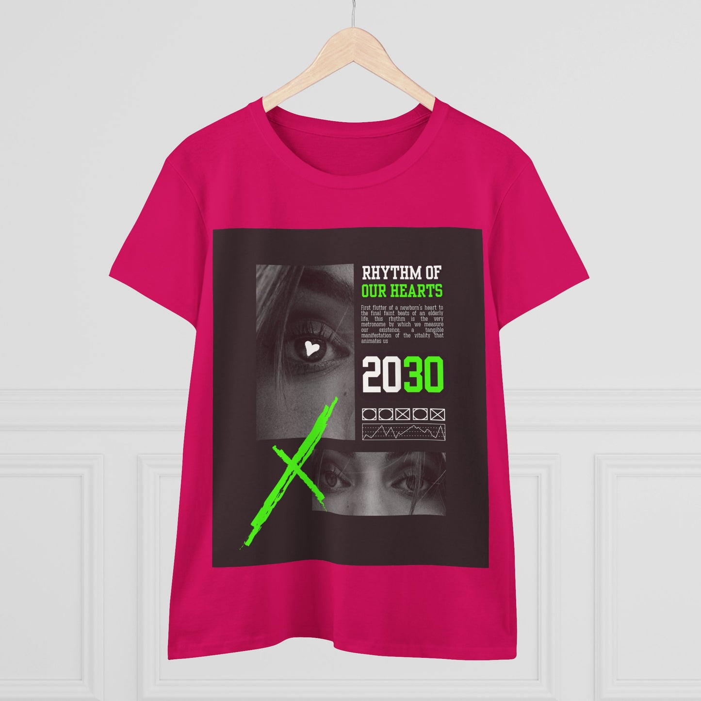 Women’s Graphic Tee, Rhythm of Our Hearts Shirt, Casual Wear, Music Lover Shirt, Gift for Her