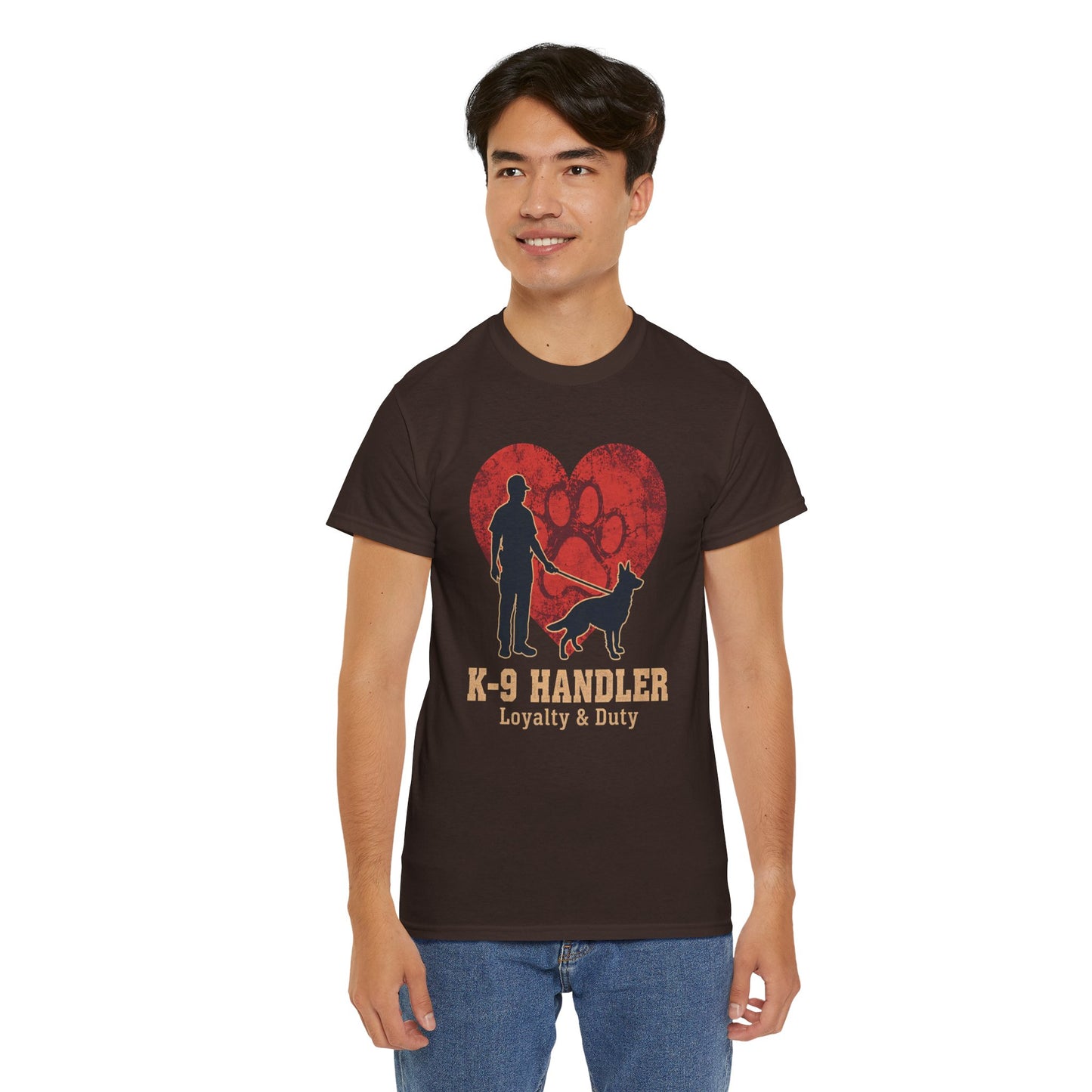 K-9 Handler Heart Tee - Loyalty & Duty, Dog Lover Gift, Pet Owner Apparel