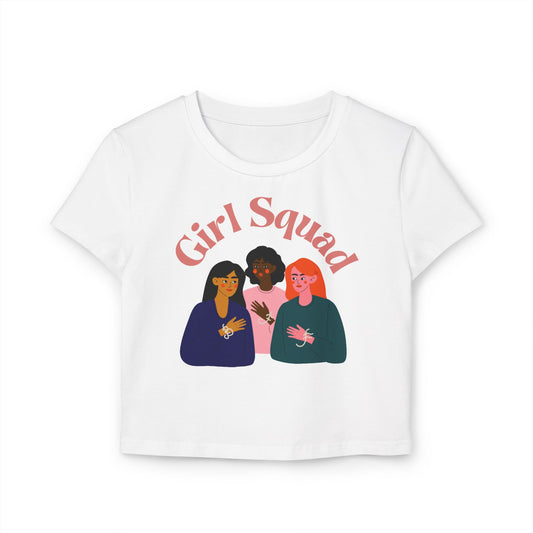 Girl Squad Women's Baby Tee - Cute Feminist Top, Casual Wear, Birthday Gift, Friendship Shirt, Summer Style