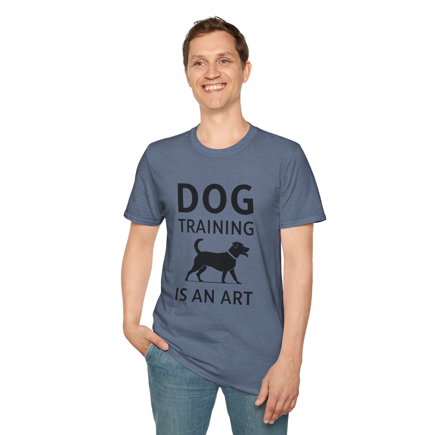 Dog Training is an Art Unisex Softstyle T-Shirt, Dog Lover Gift, Pet Training Apparel, Dog Owner Tee, Casual Wear, Gift for Dog Trainers