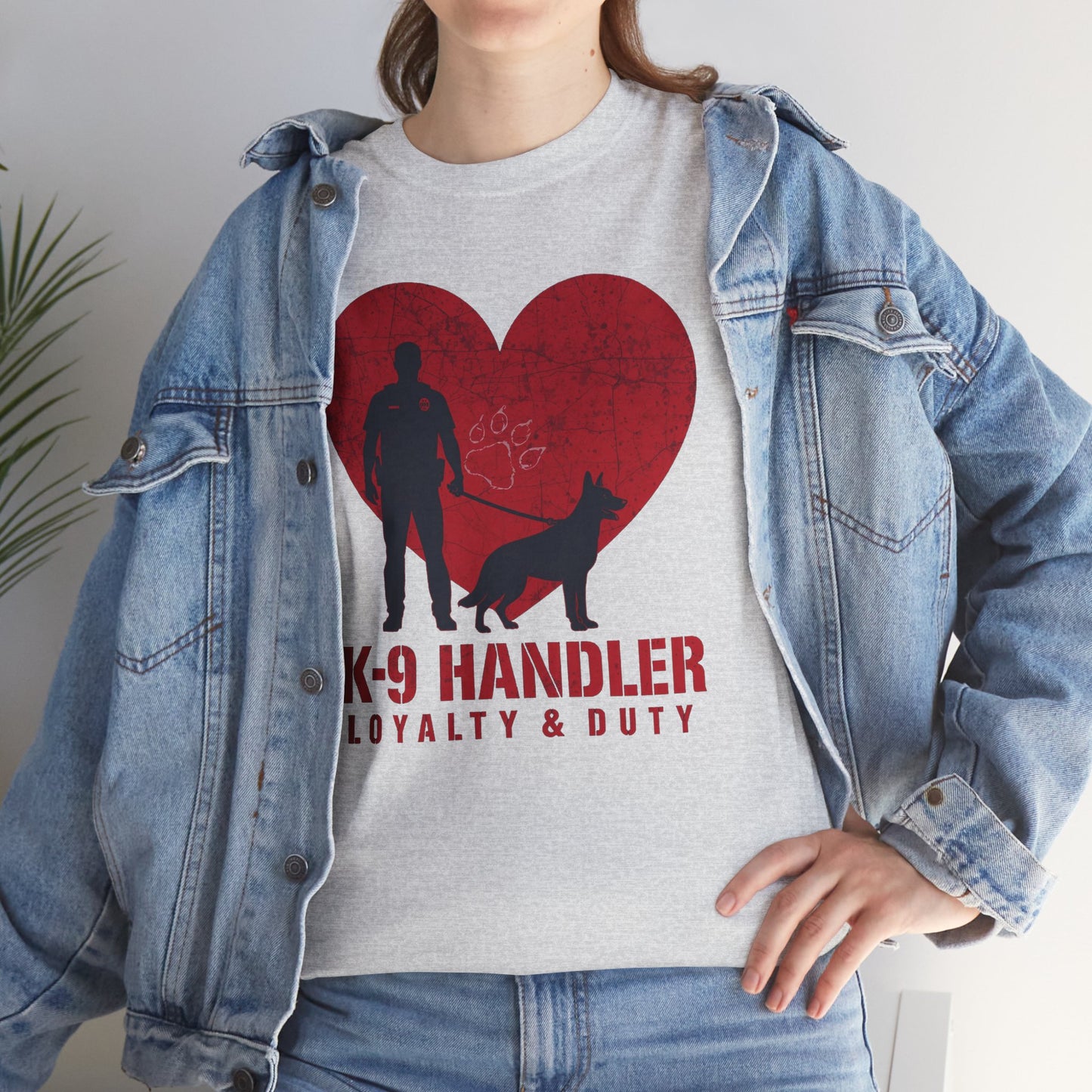 K-9 Handler Heavy Cotton Tee - Loyalty & Duty Shirt, Dog Lover Gift