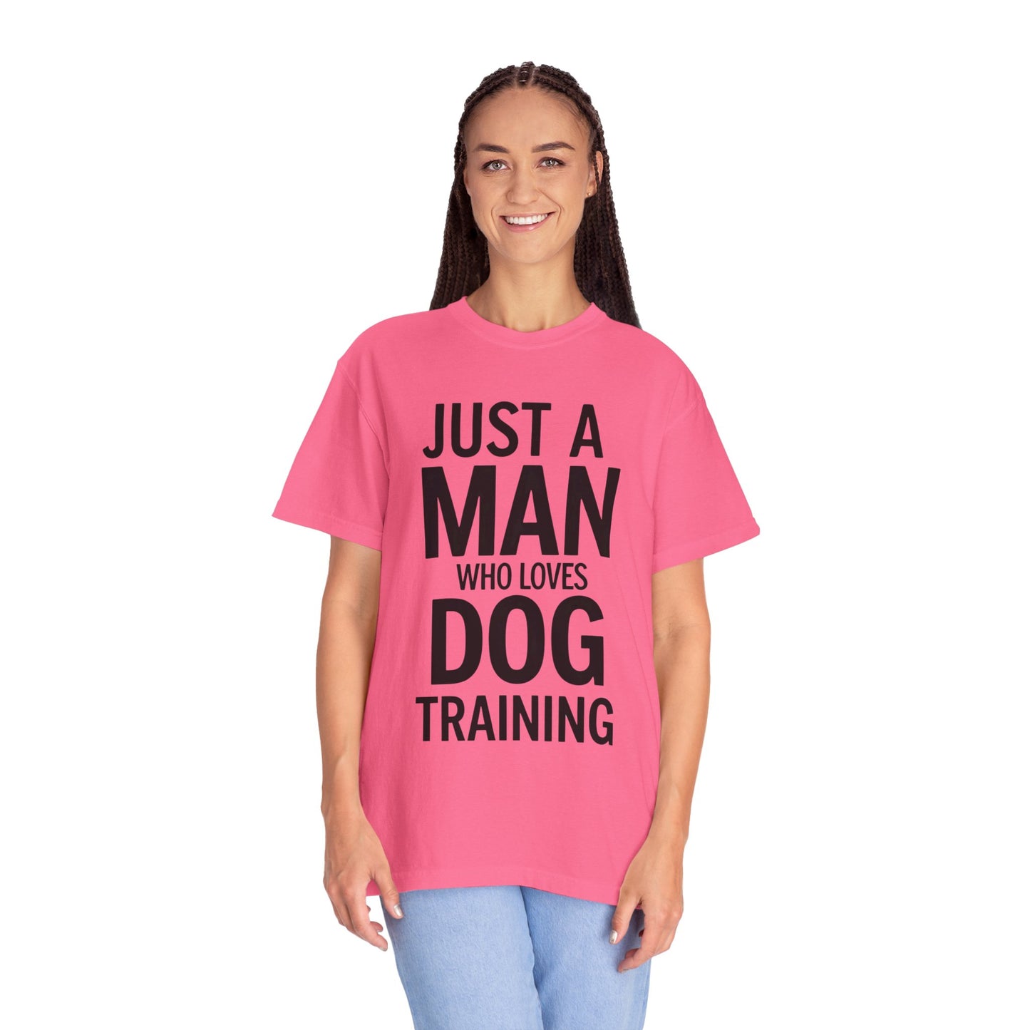 Dog Training Enthusiast T-Shirt - Just a Man Who Loves Dog Training, Pet Lover Gift, Casual Comfort Wear, Dog Owner Apparel, Gift for Dog Lovers