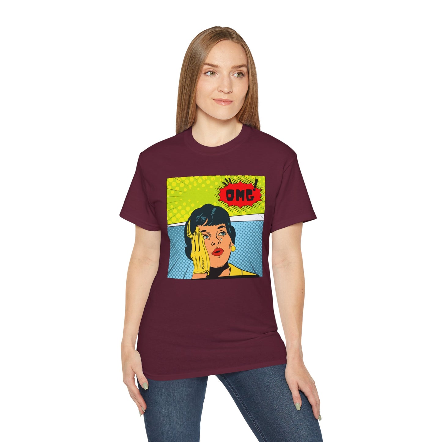 OMG Graphic Unisex Tee | Retro Pop Art T-Shirt, Gift for Trendsetters, Casual Wear, Comic Style, Fun Statement Top