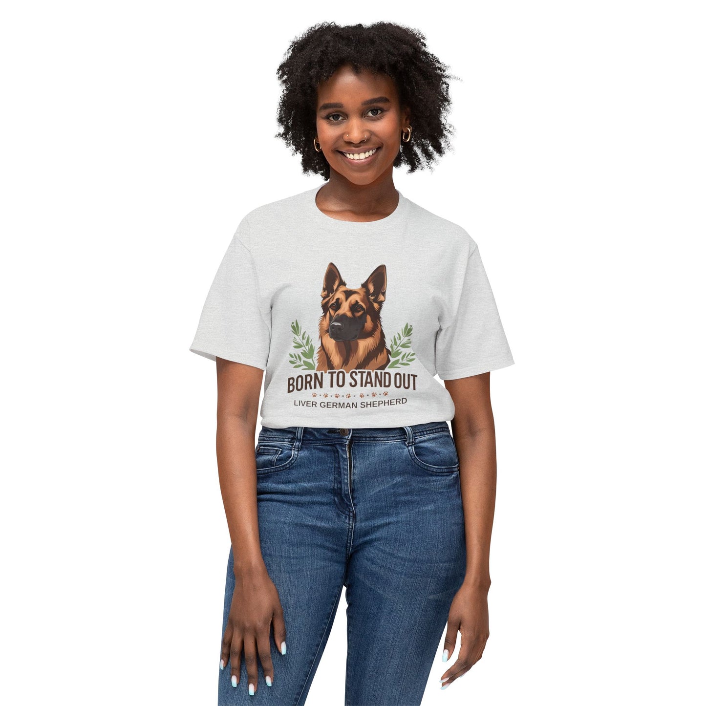 Born to Stand Out Unisex Dog Lover T-Shirt, Liver German Shepherd Shirt, Pet Owner Gift, Animal Lover Apparel, Birthday Gift Idea, Summer Style