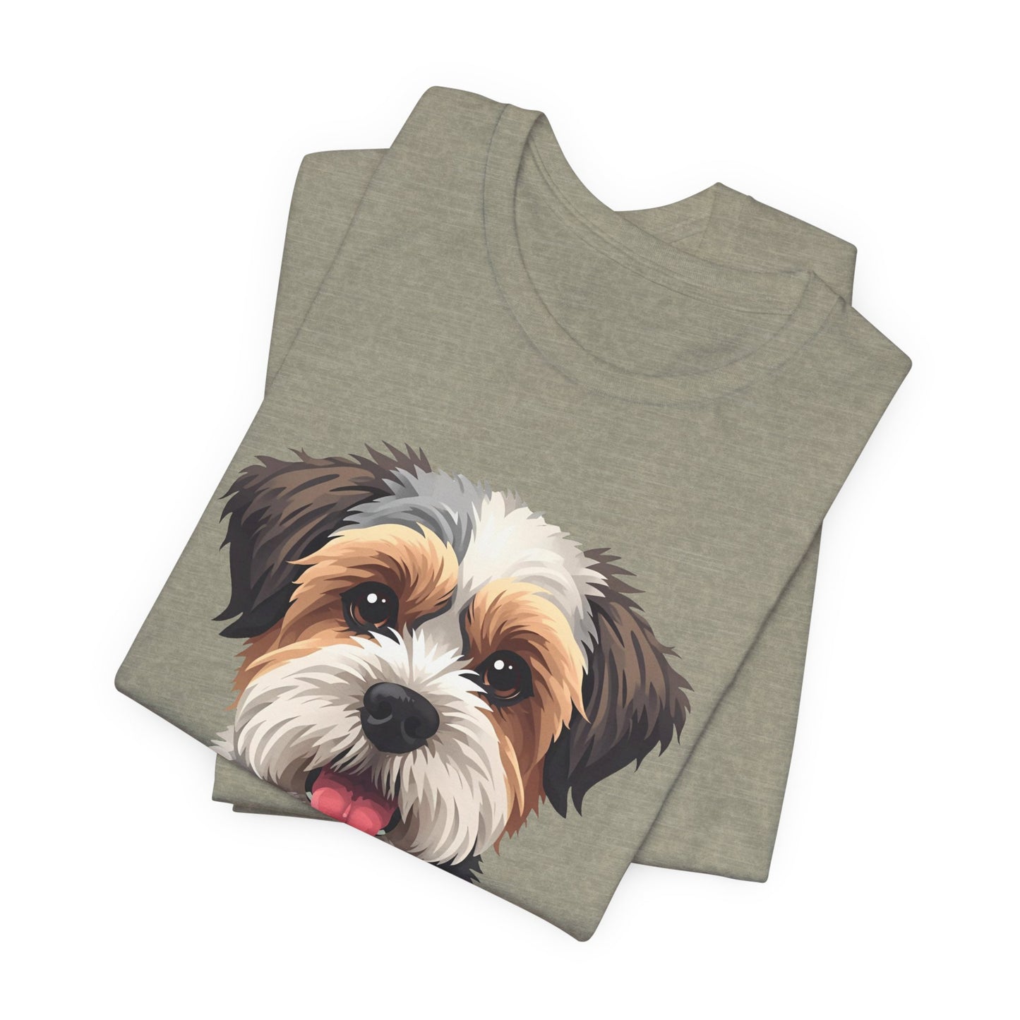 Unisex Dog Lover T-Shirt Featuring a 3D Design of Cute Fluffy Bichon Frise Mix | Gift for Dog Owners