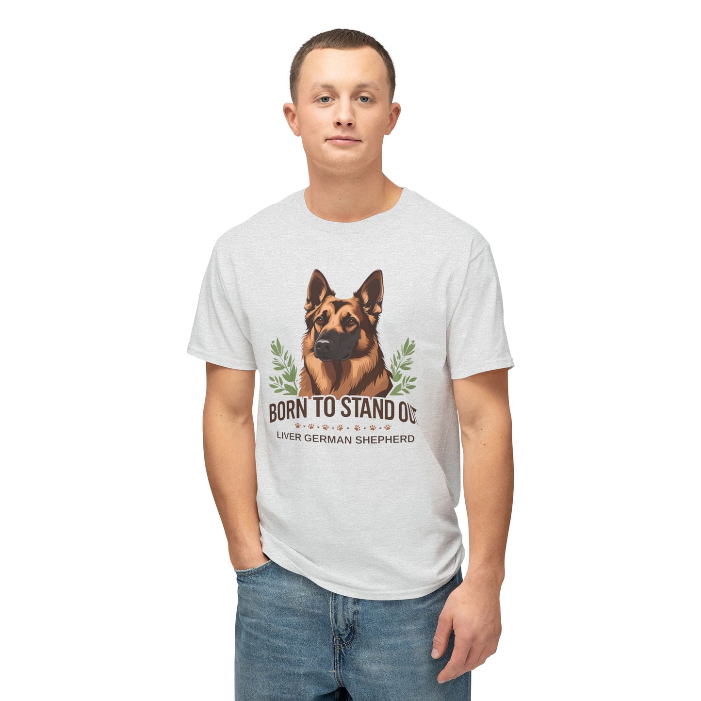 Born to Stand Out Unisex Dog Lover T-Shirt, Liver German Shepherd Shirt, Pet Owner Gift, Animal Lover Apparel, Birthday Gift Idea, Summer Style