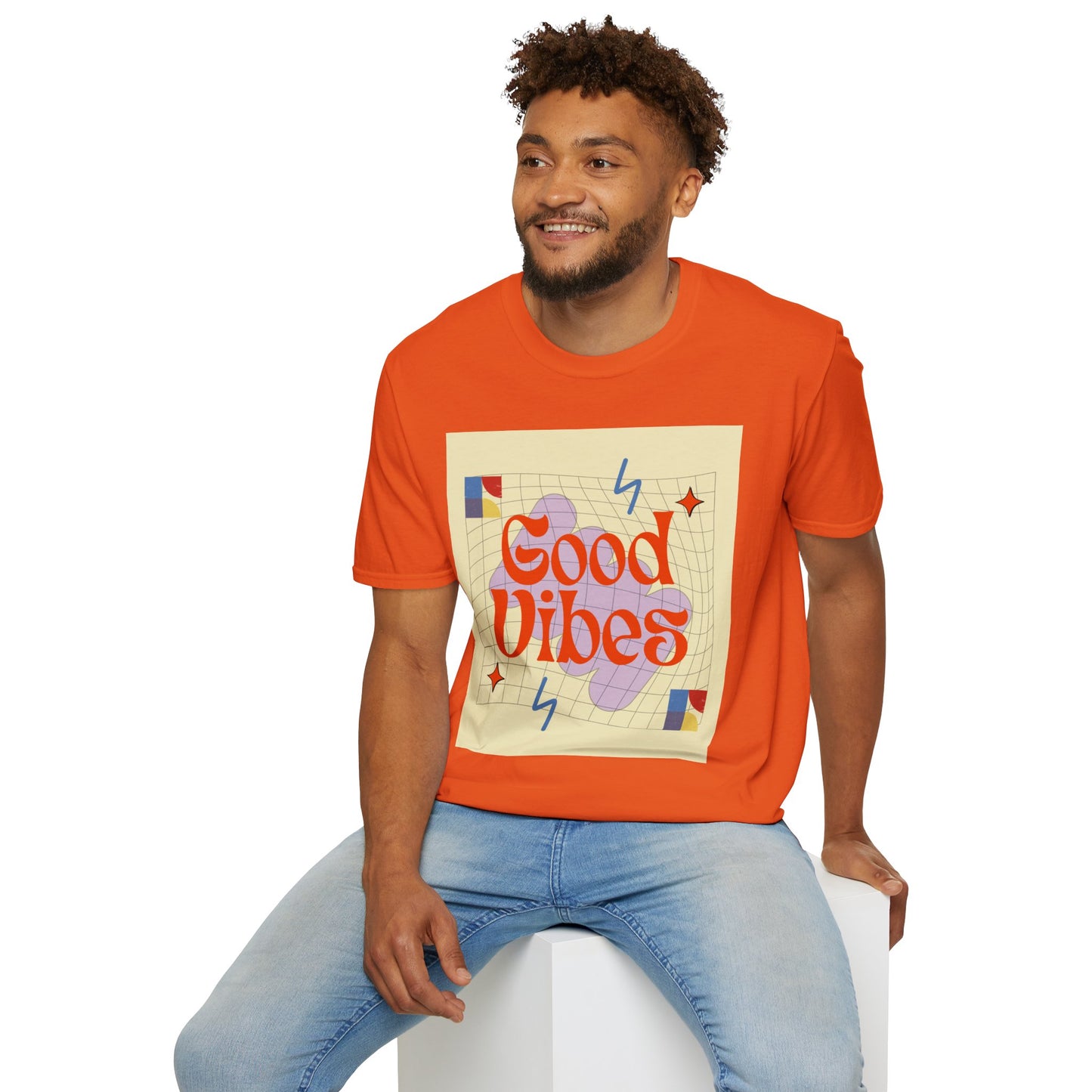 Good Vibes Unisex Softstyle T-Shirt, Relaxed Fit Tee, Casual Wear, Gift Idea, Positive Quotes, Everyday Comfort, Summer Fashion