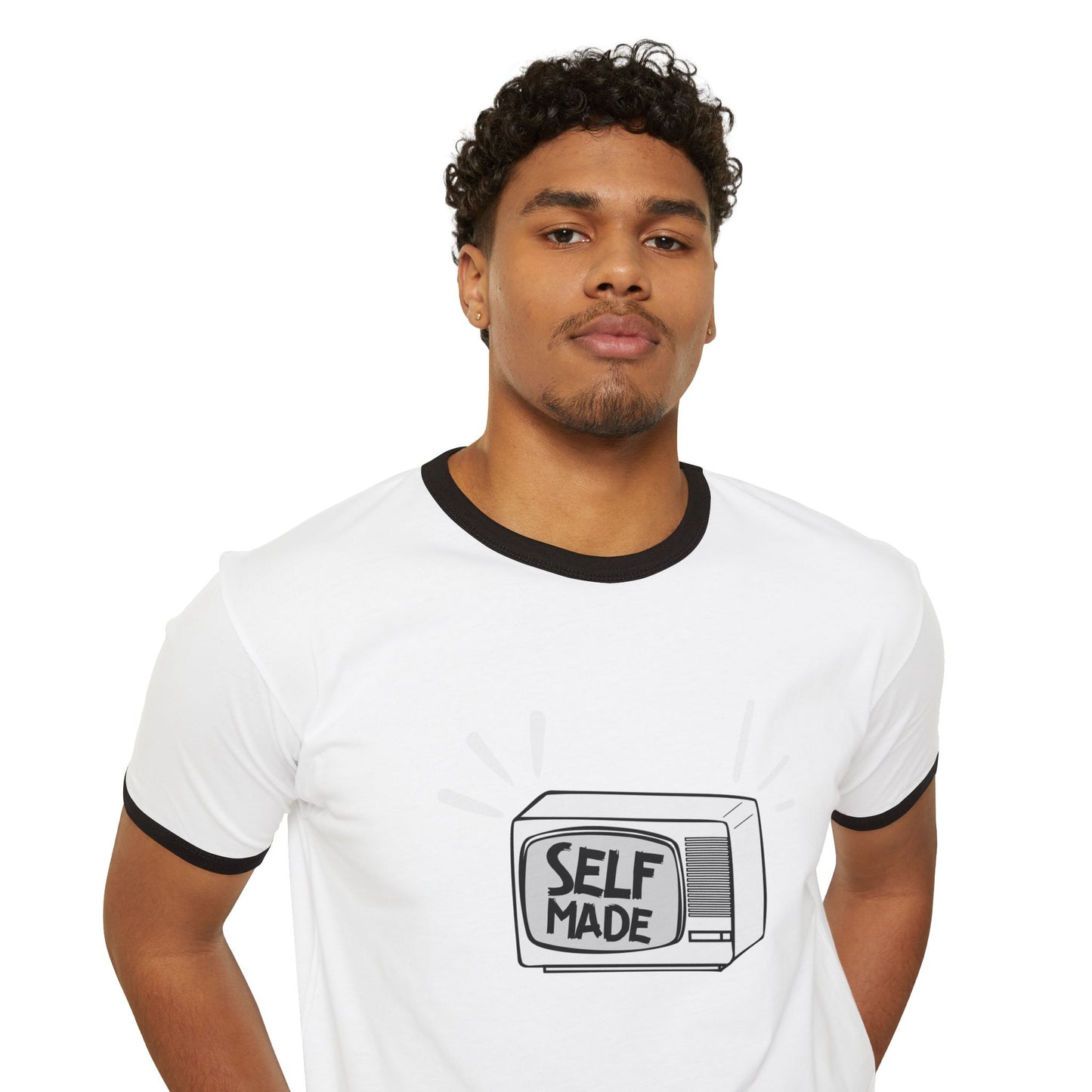 Self Made Unisex Cotton Ringer T-Shirt | Vintage Style Tee, Motivational Gift, Casual Wear, Entrepreneurship Shirt, Everyday Comfort