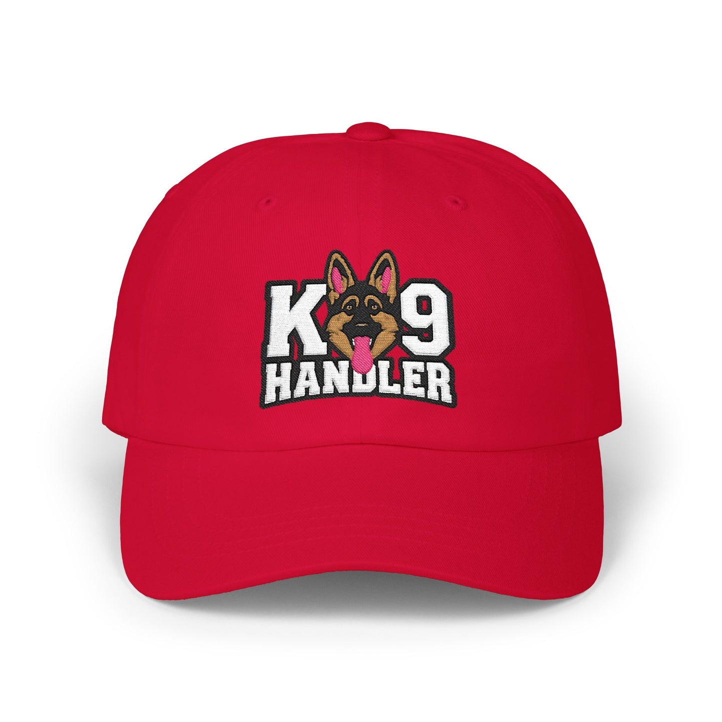 K9 Handler Classic Embroidered Dad Cap Featuring German Shepherd – Perfect Gift for Dog Lovers, Adjustable Hat for Outdoor Adventures