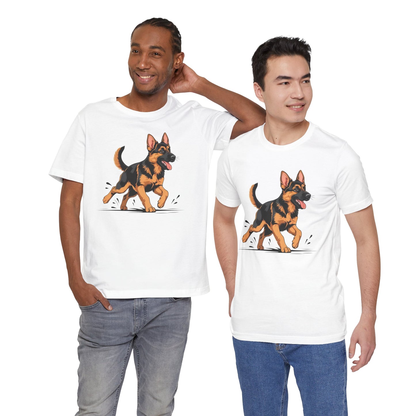 Playful German Shepherd Puppy Tee, Cute Dog Lover Gift, Pet Owner Shirt, Fun Animal Apparel, Unisex T-Shirt for Dog Enthusiasts