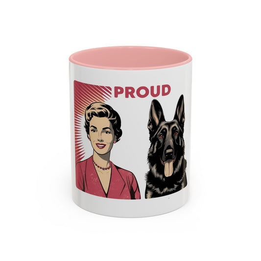Proud German Shepherd  Retro Mom Ceramic Mug, Dog Lover Gift, Animal Lover Coffee Cup