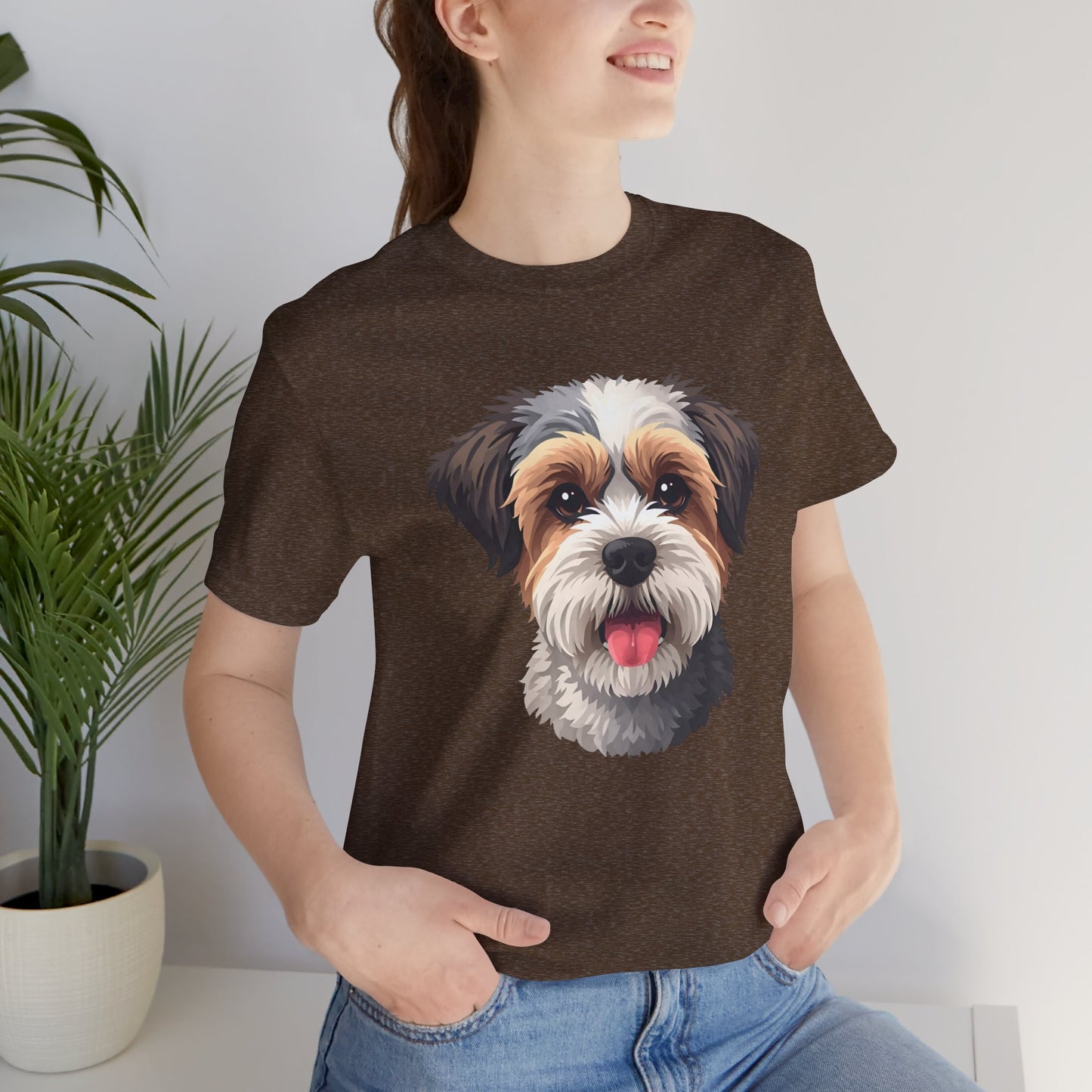 Unisex Dog Lover T-Shirt Featuring a 3D Design of Cute Fluffy Bichon Frise Mix | Gift for Dog Owners