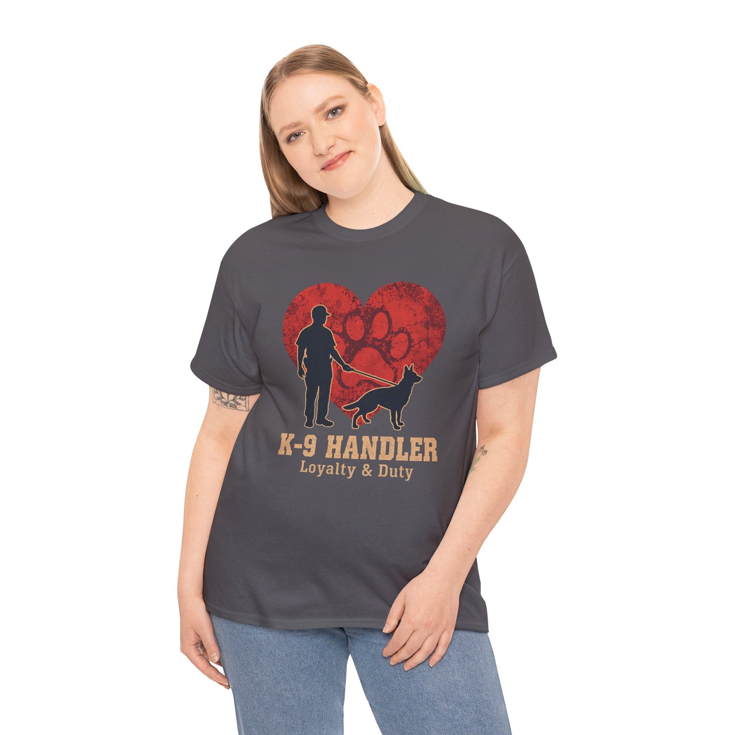 K-9 Handler Heart Tee - Loyalty & Duty, Dog Lover Gift, Pet Owner Apparel