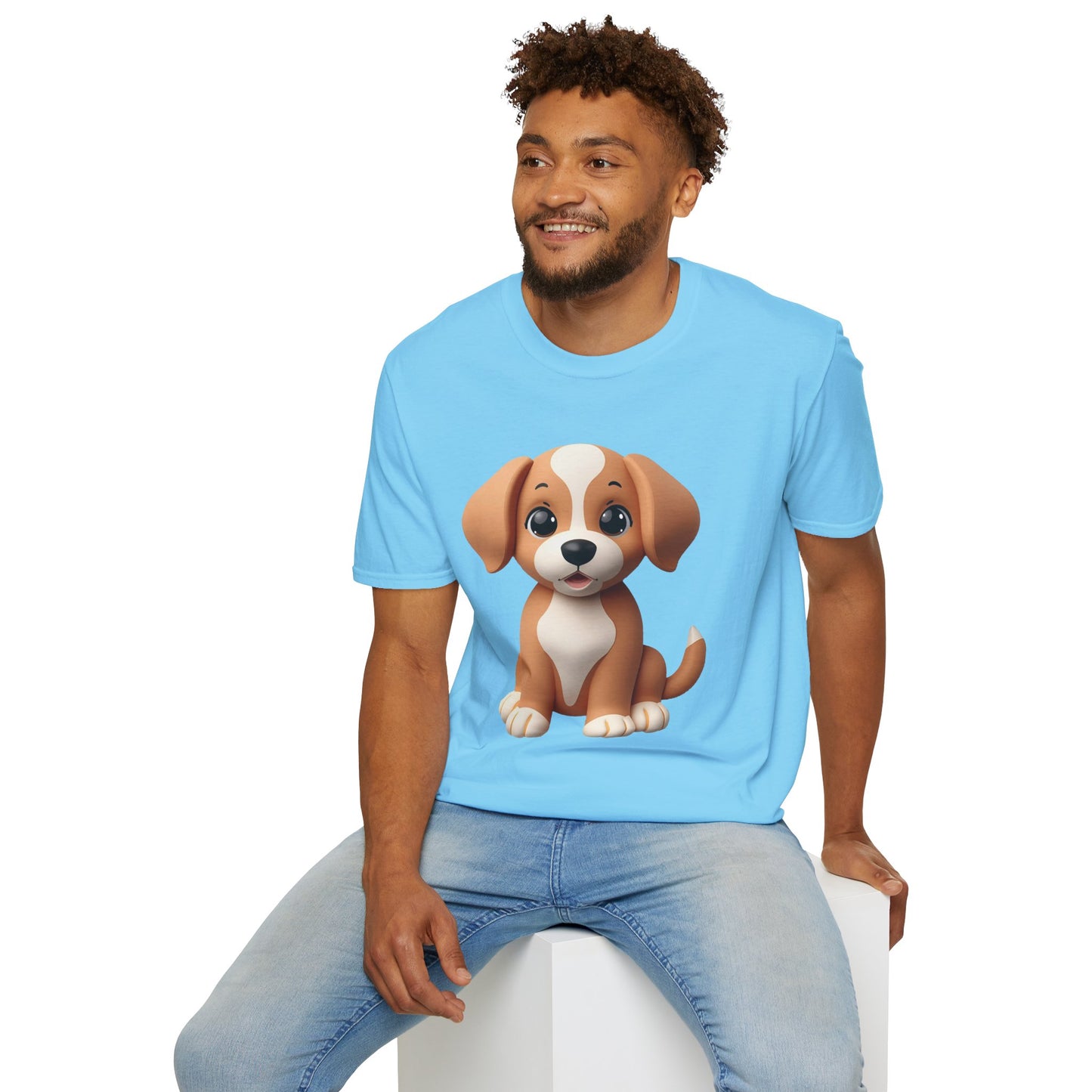 Adorable Puppy 3D Graphic T-Shirt for Dog Lovers, Cute Pet Shirt