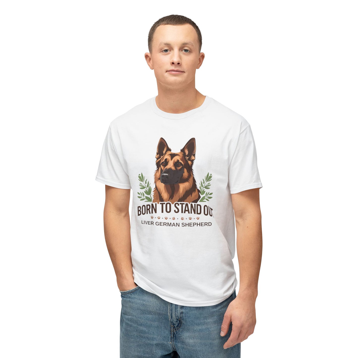 Born to Stand Out Unisex Dog Lover T-Shirt, Liver German Shepherd Shirt, Pet Owner Gift, Animal Lover Apparel, Birthday Gift Idea, Summer Style