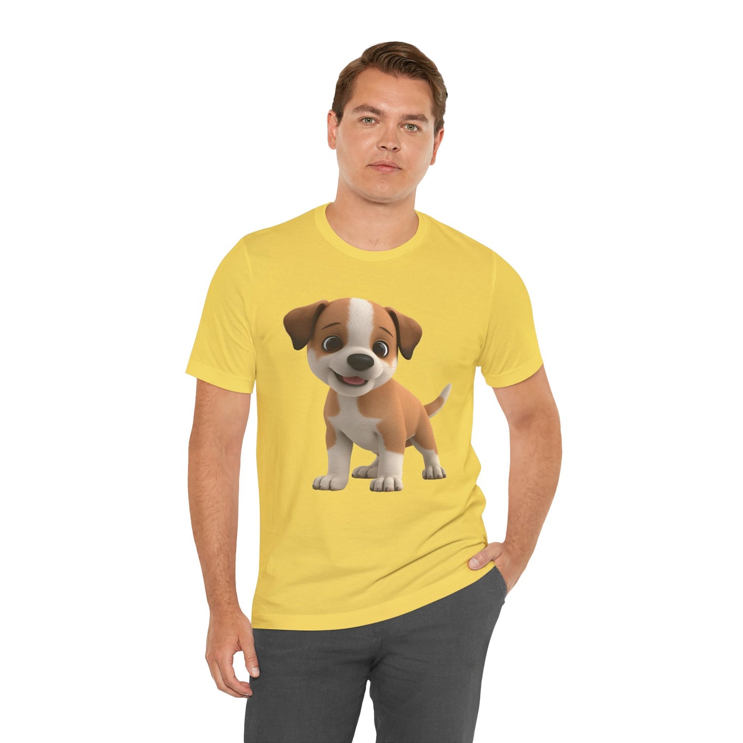 Cute Dog 3D Graphic Tee, Fun Animal Shirt, Dog Lover Gift, Playful Fashion Statement