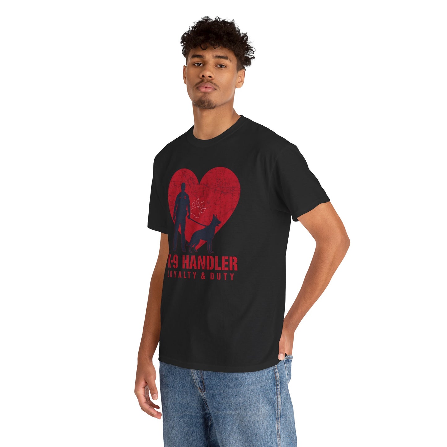 K-9 Handler Heavy Cotton Tee - Loyalty & Duty Shirt, Dog Lover Gift